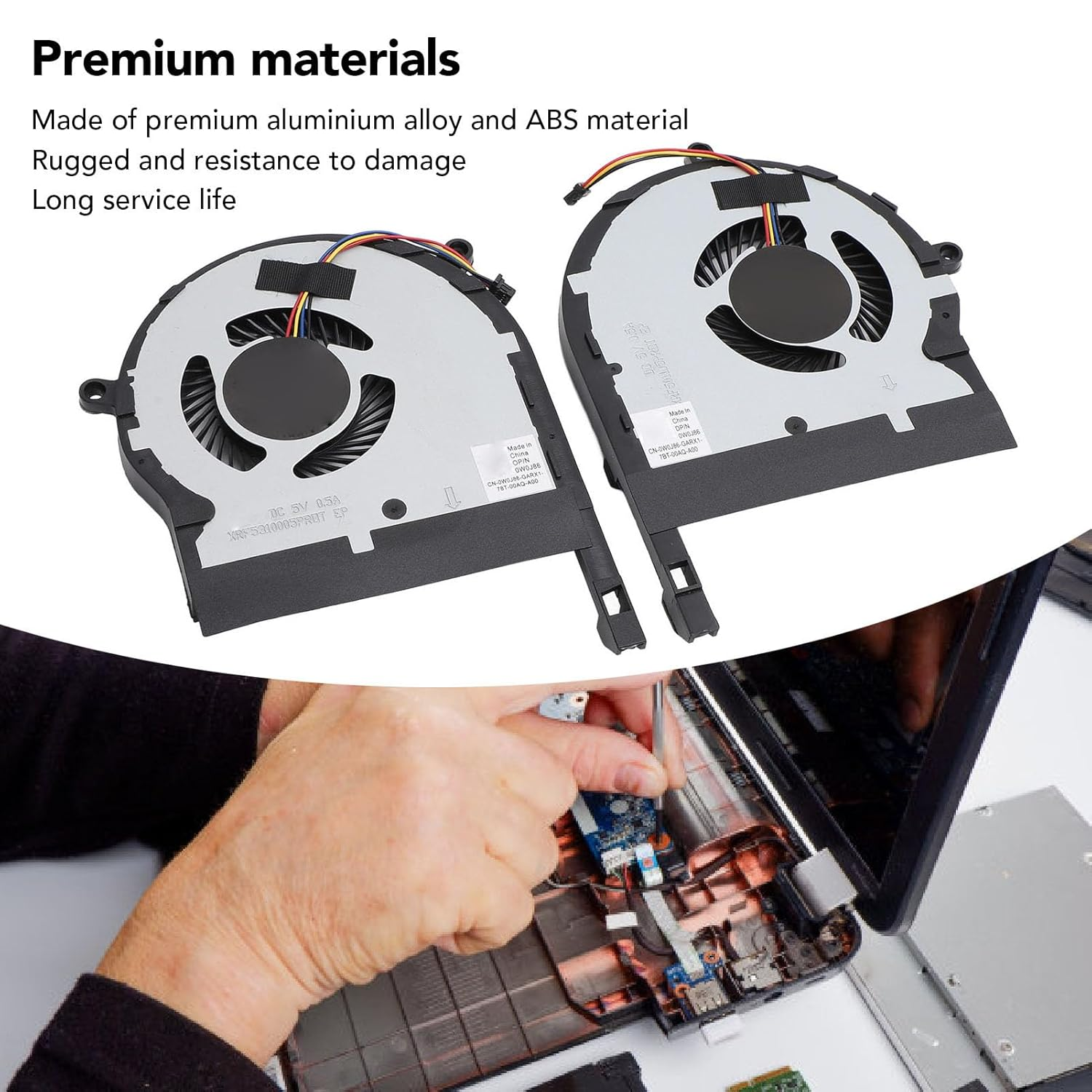 Laptop Cooling Fan Replacement for FX504 FX504GD FX504GE FX80GD, Laptop Internal CPU GPU Fan with Repair Tool, Aluminum Alloy Laptop Cooler Fan Repair Accessories