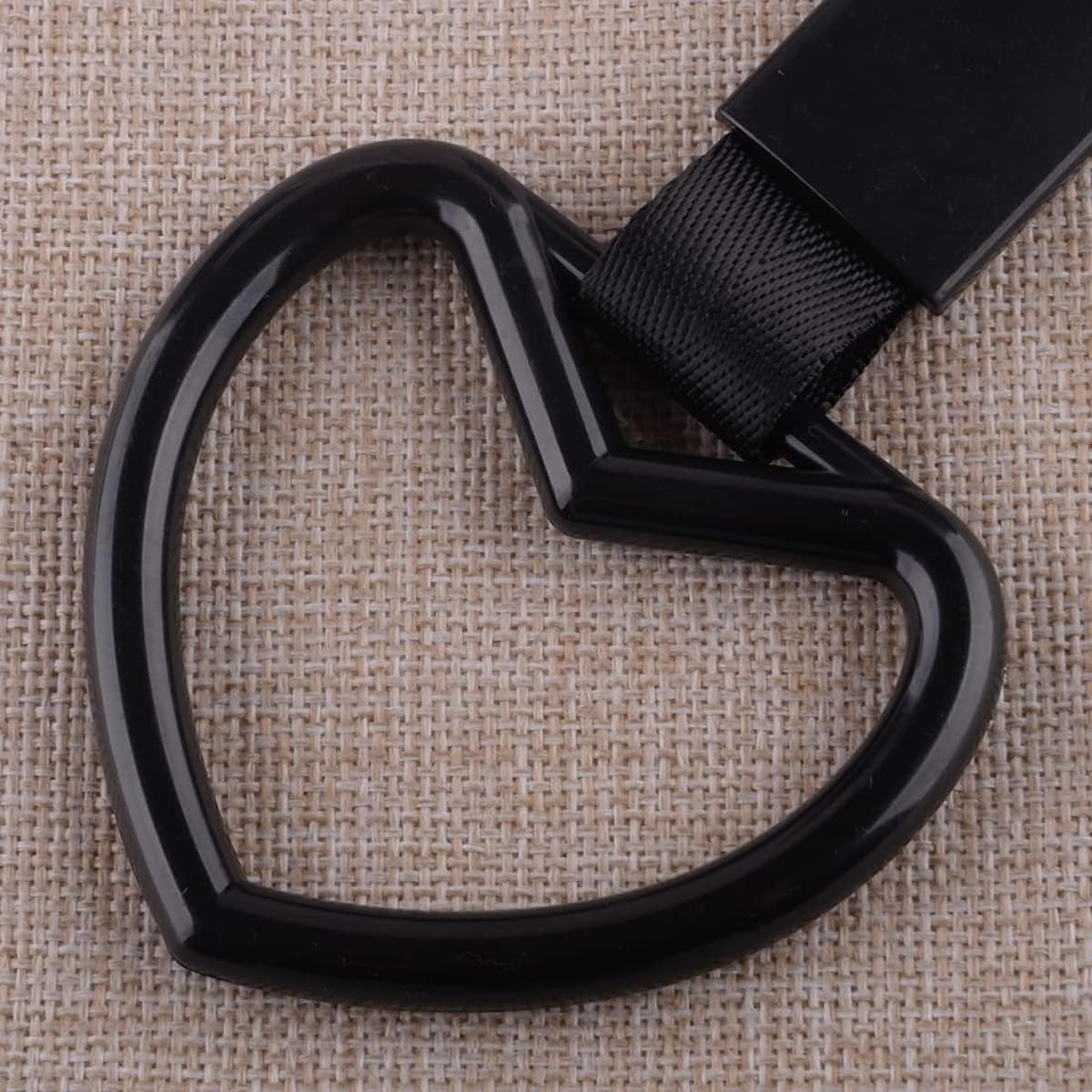 Aimall Heart-Shaped Car Handle Strap, JDM Electrostatic Decorative Warning Ring, Durable Black Plastic, Non-Slip Grip for Safe Car Entry, 9.2 Inch image number 5