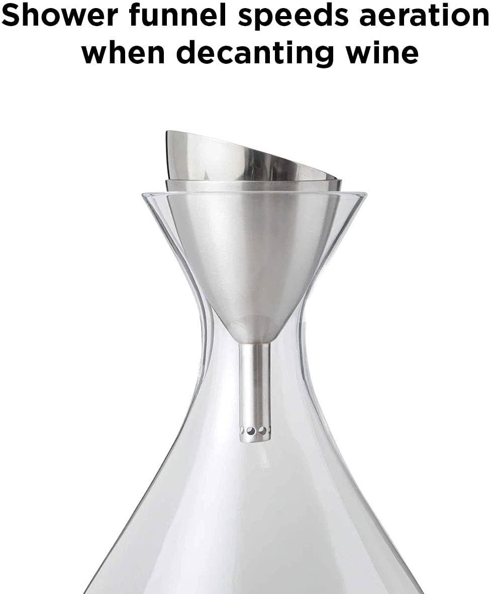 Rabbit W6118 Wine Aerator Shower Funnel with Sediment Strainer Silver image number 3