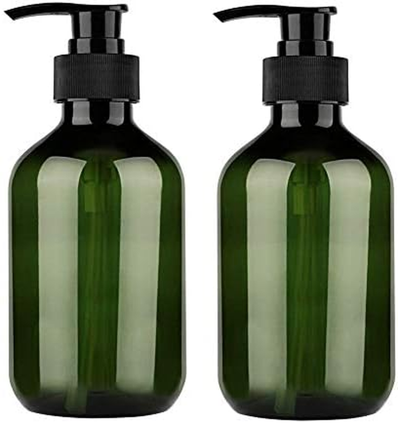 2PCS 500Ml Refillable Plastic Bottles Pump for Handwash, Shower Gel Detergent PET Material (Green) image number 1
