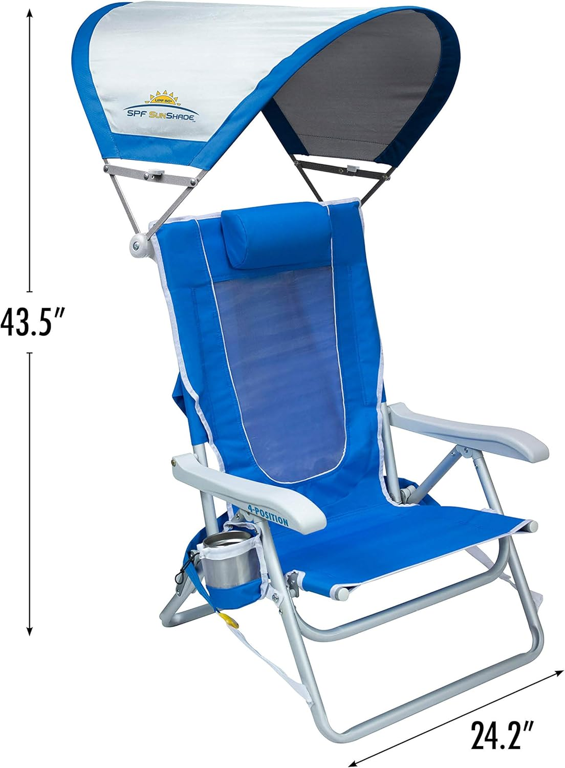 GCI Outdoor Waterside Sunshade Backpack Beach Chair with Canopy Shade image number 2