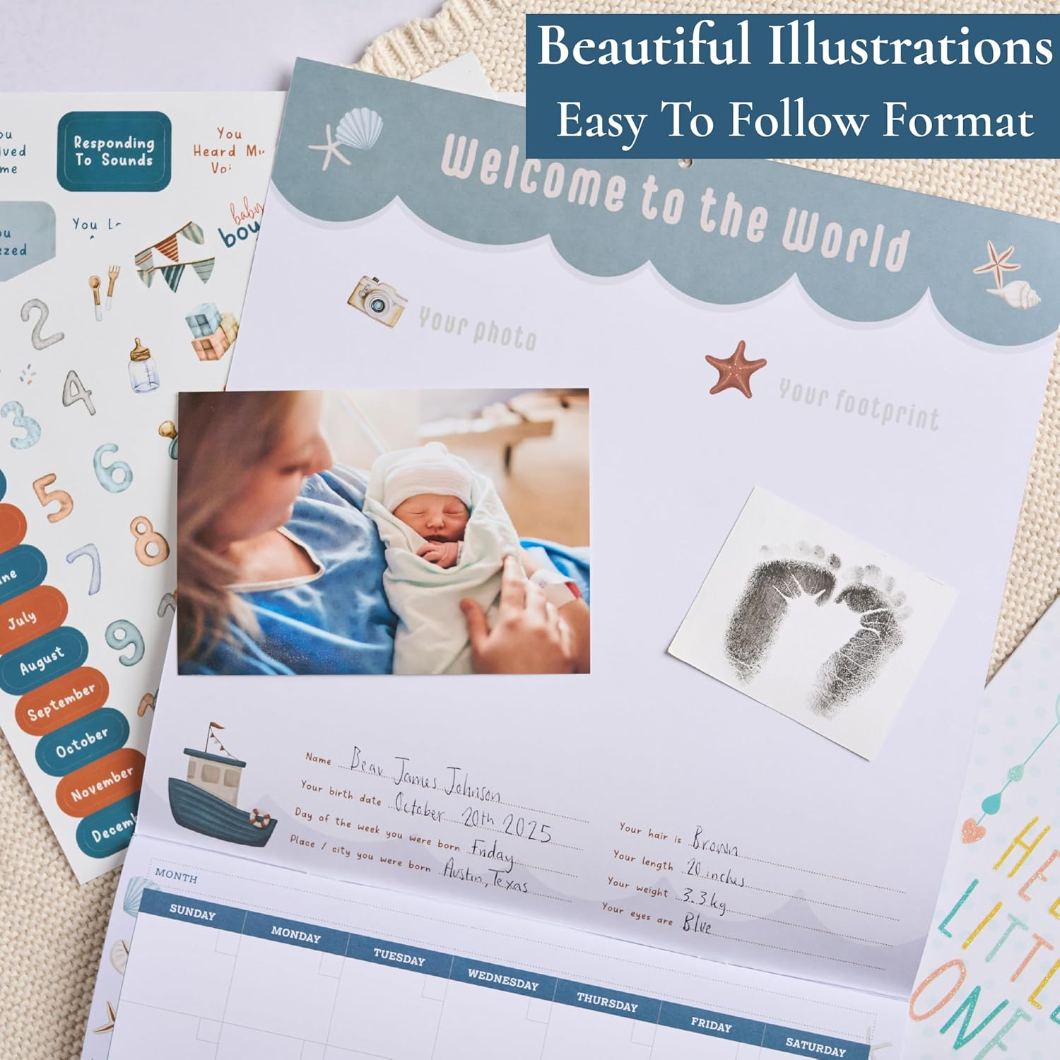 Baby'S First Year Memory & 1St Year Calendar with 100 Stickers | Baby'S First Year Calendar with Stickers & 1St Year Calendars, Baby Tracker