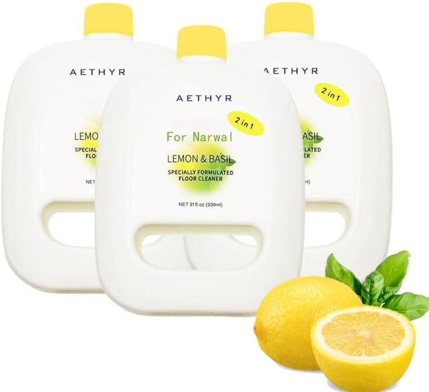 3PACK Multi-Surface Floor Cleaning Solution Compatible with Narwal Freo/Freo X Ultra Robotic Vacuum Cleaner, Adeep Cleans Hard Floors with a Light Lemon/Basil Scent, Pet & Kid Friendly,Stain-Busting image number 4