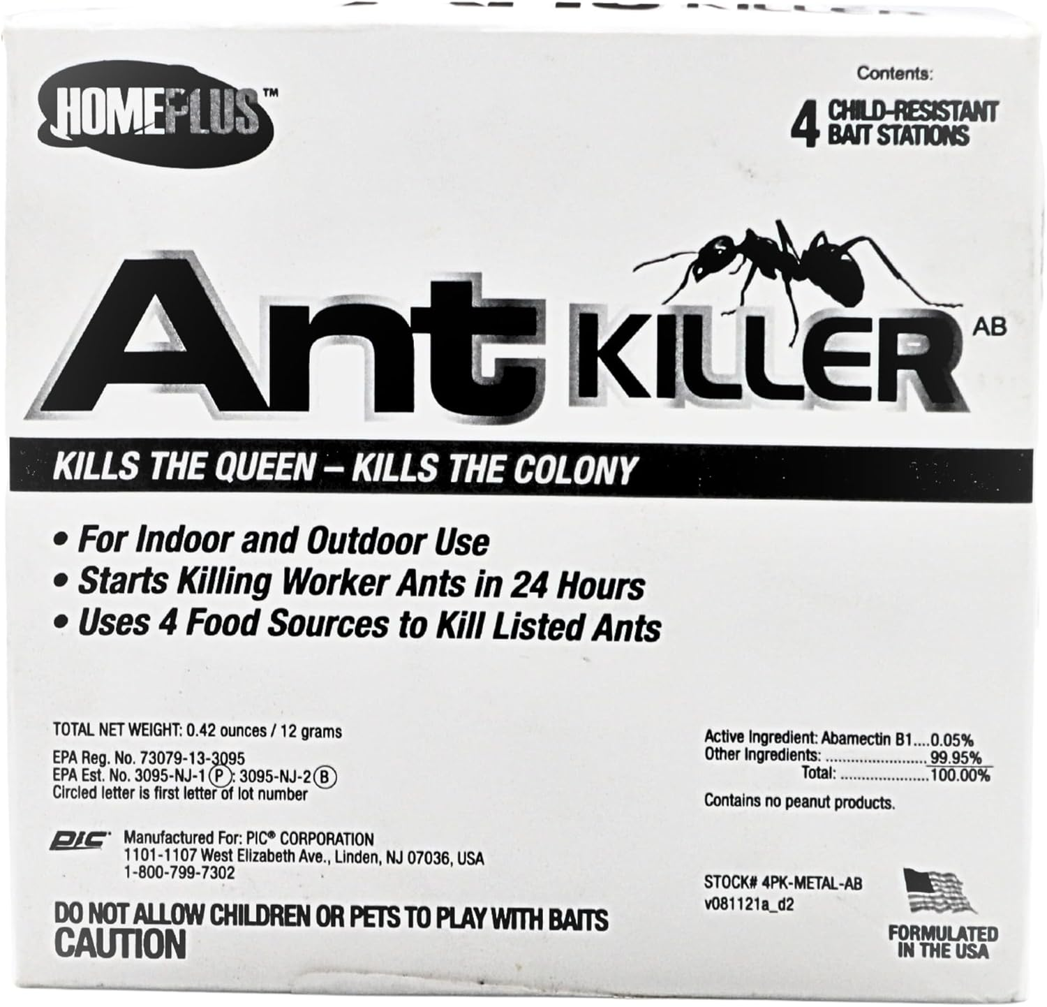 Home plus Ant Killer (4-Pack), Metal Ant Traps Indoor & Outdoor, Ant Bait Station, Effective Ant Control System, 4 Cans Ant Bait Traps, Ant Traps W/Food-Based Attractants, Pesticide-Free Ant Baits image number 4