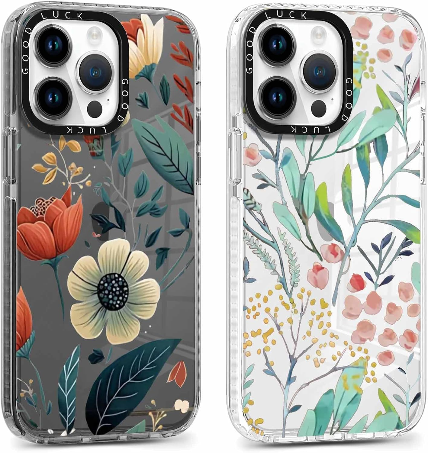 Xylota 2 X Transparent Mobile Phone Case for Iphone 16 Pro 6.3 Inch Case, Transparent Case Pattern Aesthetic Bows Girls Women Protective Case Soft Silicone TPU Bumper Shockproof Cover for Iphone 16