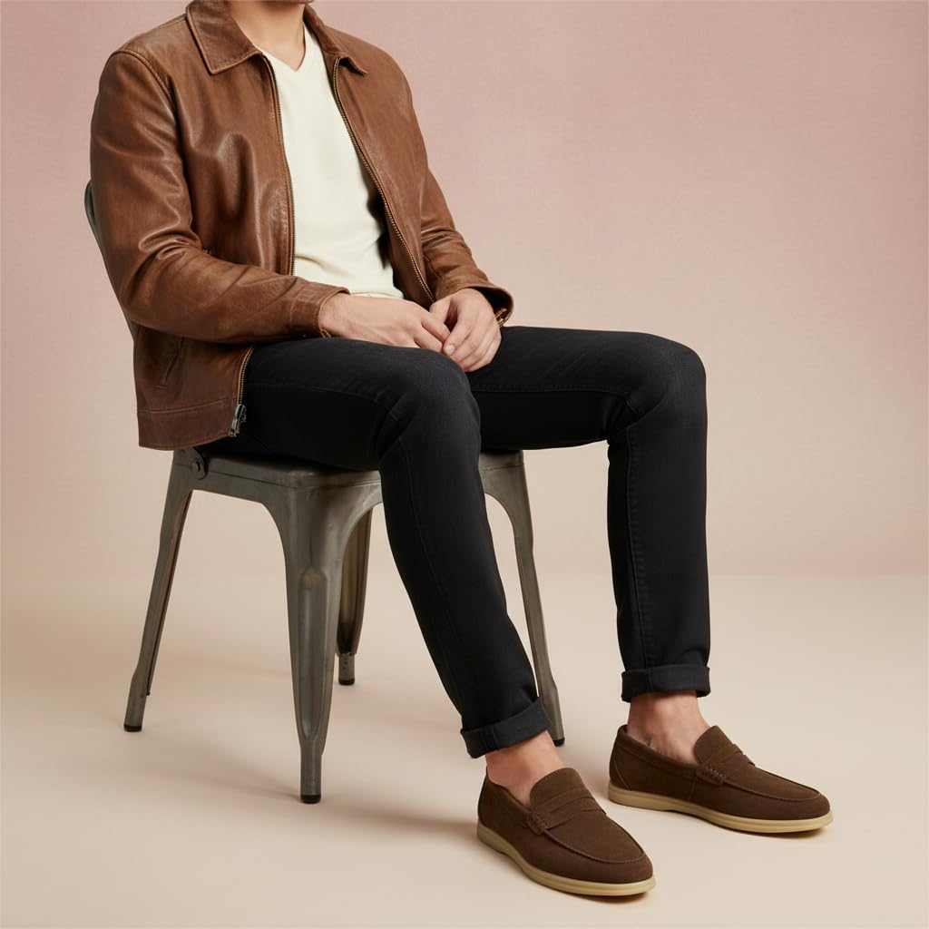 CUSHIONAIRE Men'S Selby Genuine Leather Loafers &ndash; Memory Foam, Rubber Sole, Wide Widths Available image number 5