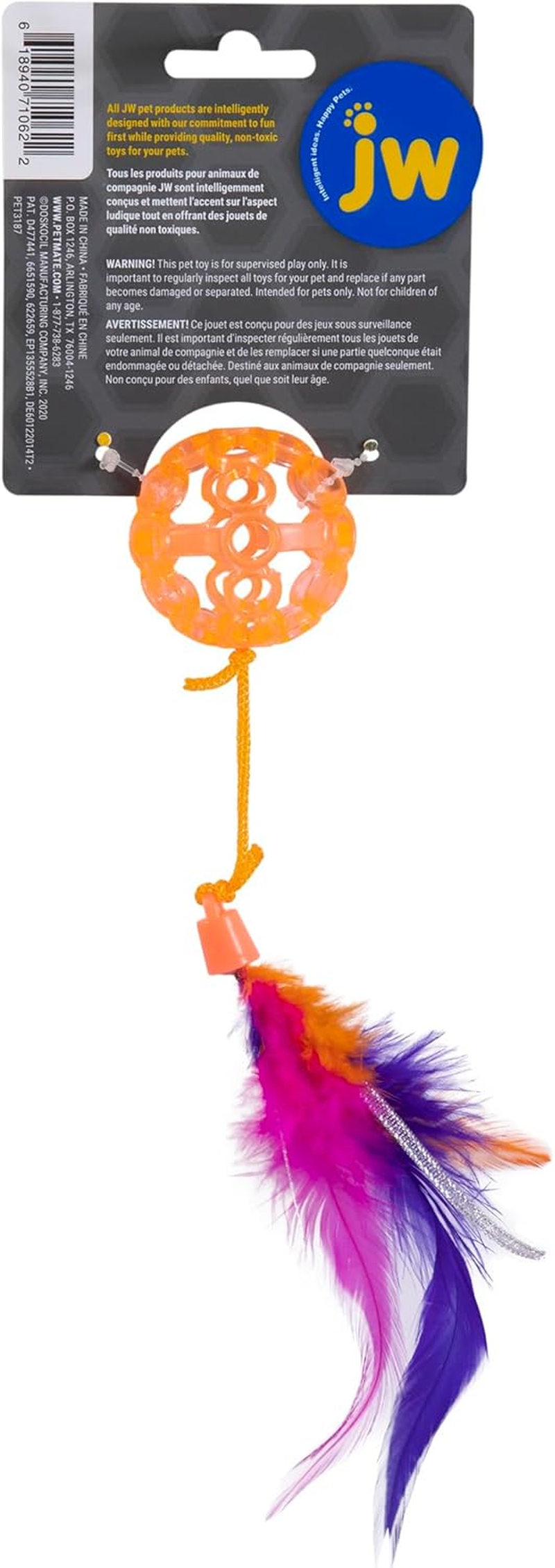 JW Pet Cat Action Lattice Ball W/Tail, Assorted Colours (0471062) image number 4