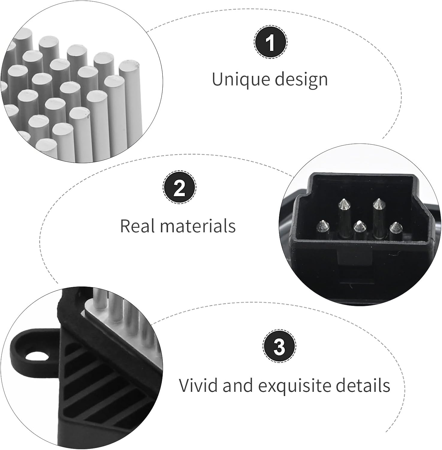 Laffoonparts Heater Blower Fan Motor Resistor #64116923204 64116929486 64118385549, Replacement for BMW E46 E39 E83 E53 X5 X3 M5 3/5 Series，64116920365 64118364173 64118376174 64116929540 image number 4