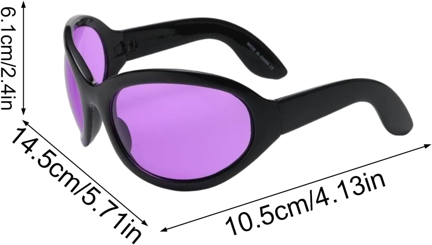 Veasbuu Sunglasses Trendy | Trendy Eyewear | Violet Sunglasses with Curved Nose Pads | for Men Women Birthday Commuting Street Wear Party Music Festivals Club Photography image number 4