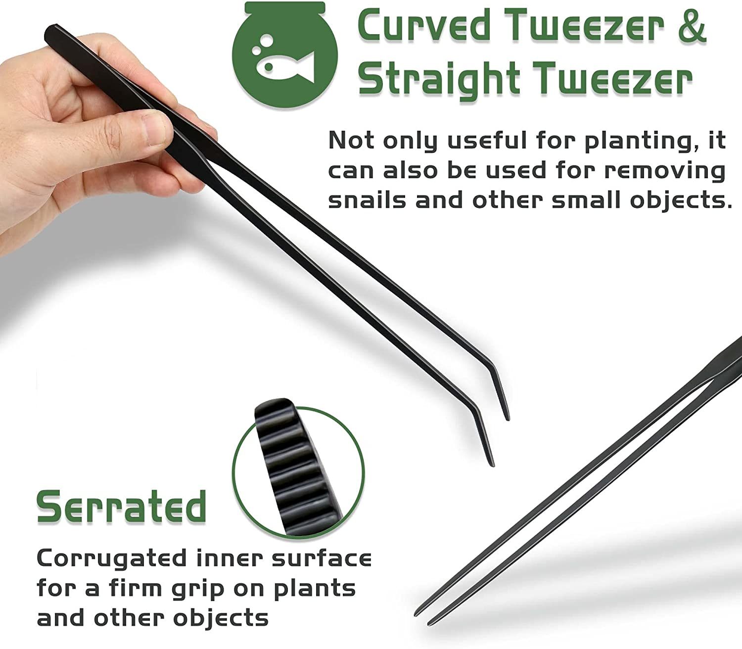 8 in 1 Aquascaping Tool Kit with Acrylic Storage Rack, Black Steel Aquatic Landscaping Equipment Perfect to Create a Stunning Underwater Scape for Fish Tank