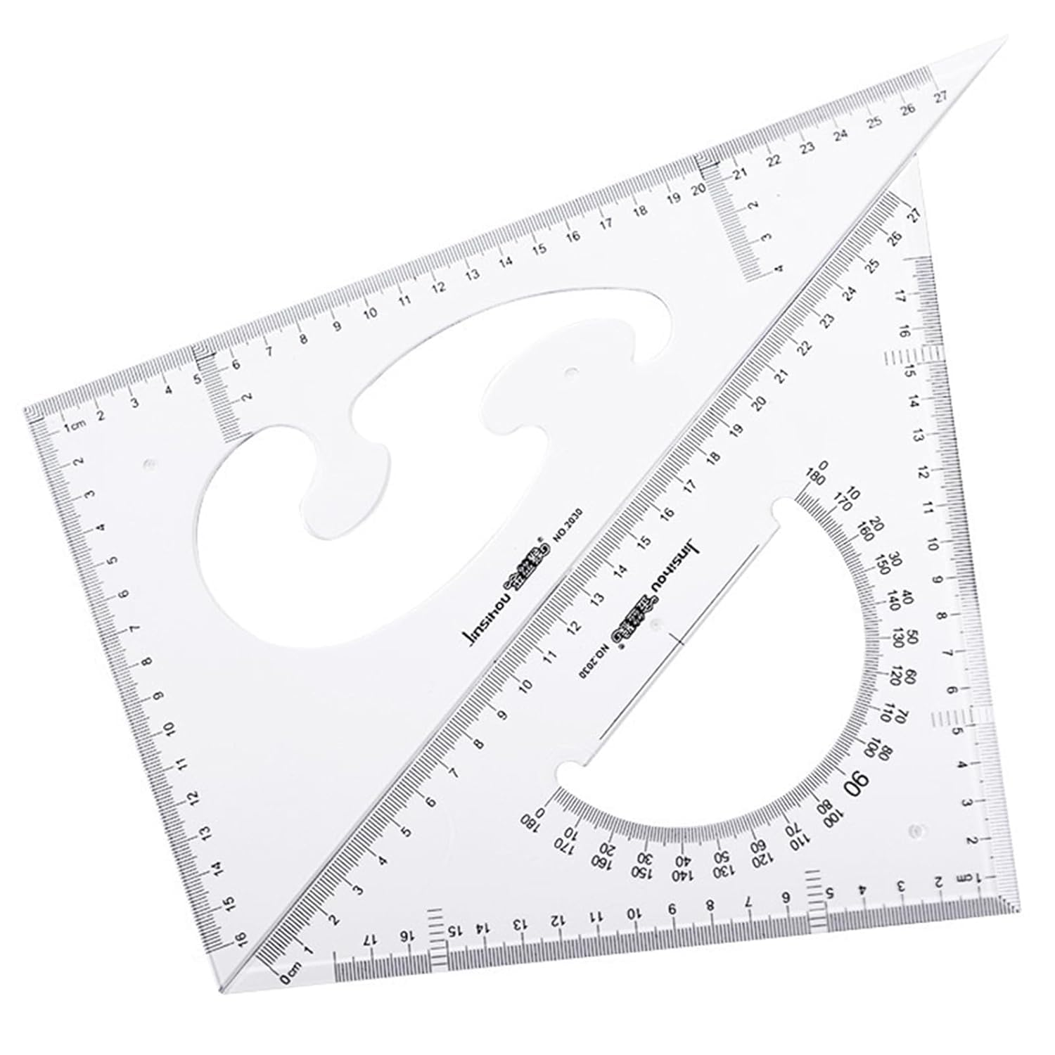 Triangular Ruler, 11.8 Inches (30 Cm), Drafting Set, Triangular Scale, Plastic, Drafting Supplies, Stationery, Office Use, for Exams, Ruler Set, Geometry, Drawing Tool image number 4