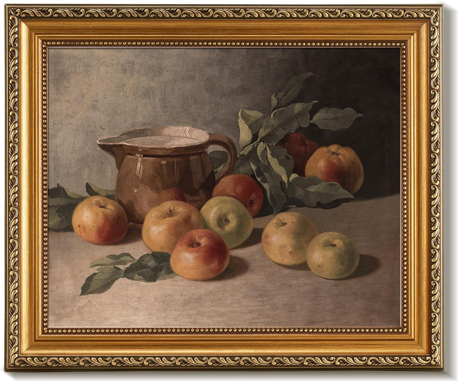 Uniro Vintage Gold Framed Wall Art for Home Decor, Farmhouse Wall Decor Wildflower Field Landscape Canvas Artwork, Antique Landscape Oil Painting for Bedroom Wall Decor, Rustic Country Aesthetic