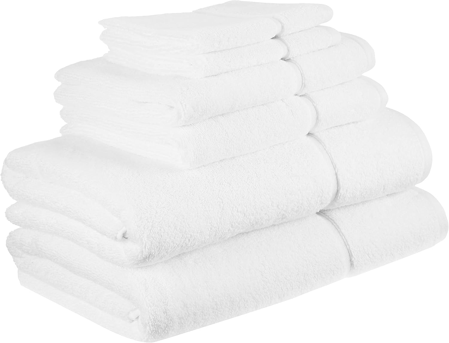 Vera Wang - Bath Towels Set, Luxury Cotton Bathroom Set, Plush & Super Absorbent (Modern Lux Grey, 6 Piece)