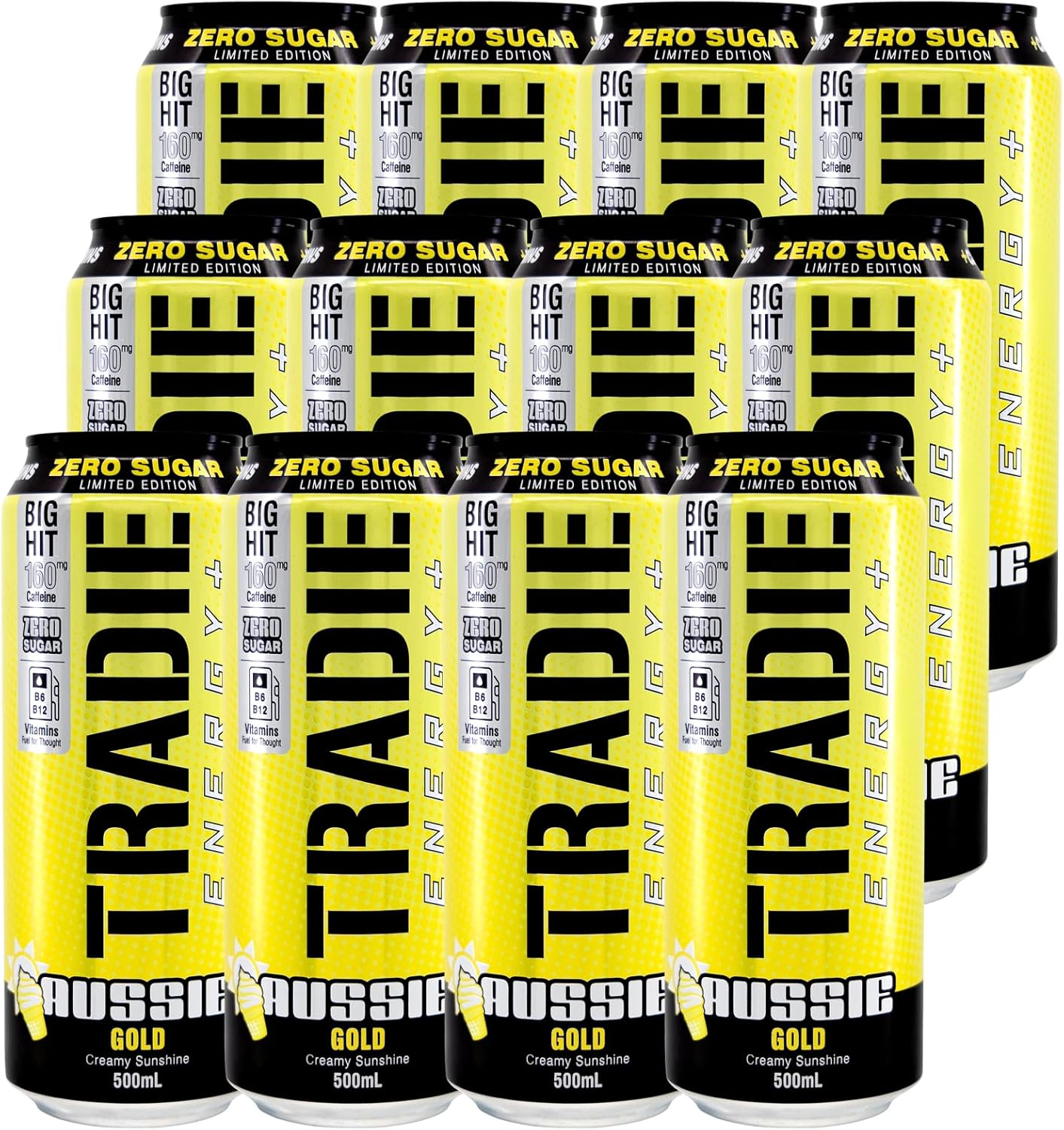 TRADIE Aussie Gold Sugar Free Energy Drink 12 X 500Ml image number 2