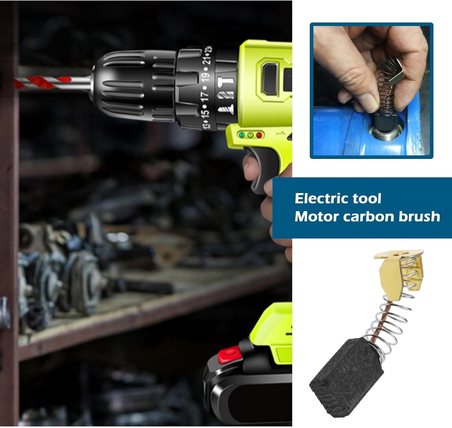 VGOL 20Pcs Motor Carbon Brushes Replacement Universal Carbon Brush Accessories for Electric Tools Electric Circular Saws Weeders 5X8X12.5Mm image number 5