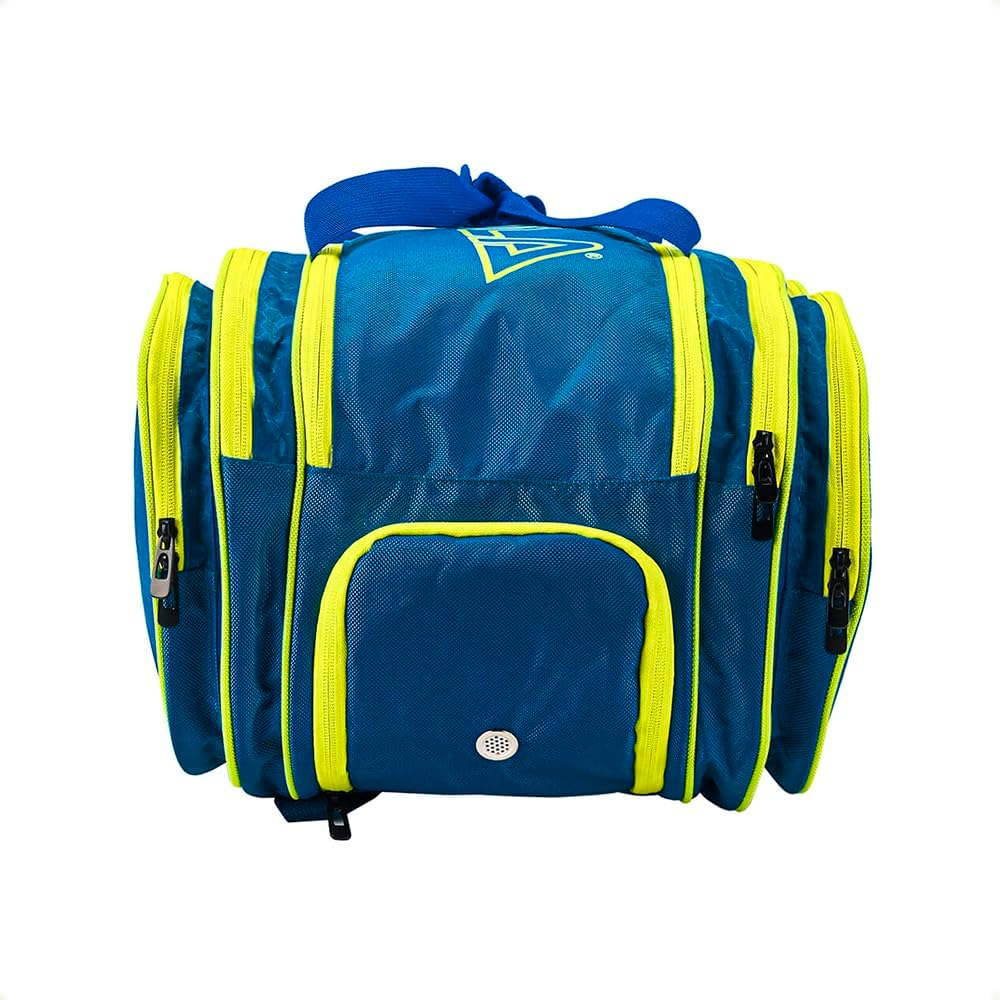 JOOLA Tour Elite Pickleball Bag &ndash; Backpack & Duffle Bag for Paddles & Pickleball Accessories &ndash; Thermal Insulated Pockets Hold 4+ Paddles - Includes Fence Hook - Blue/Yellow image number 2