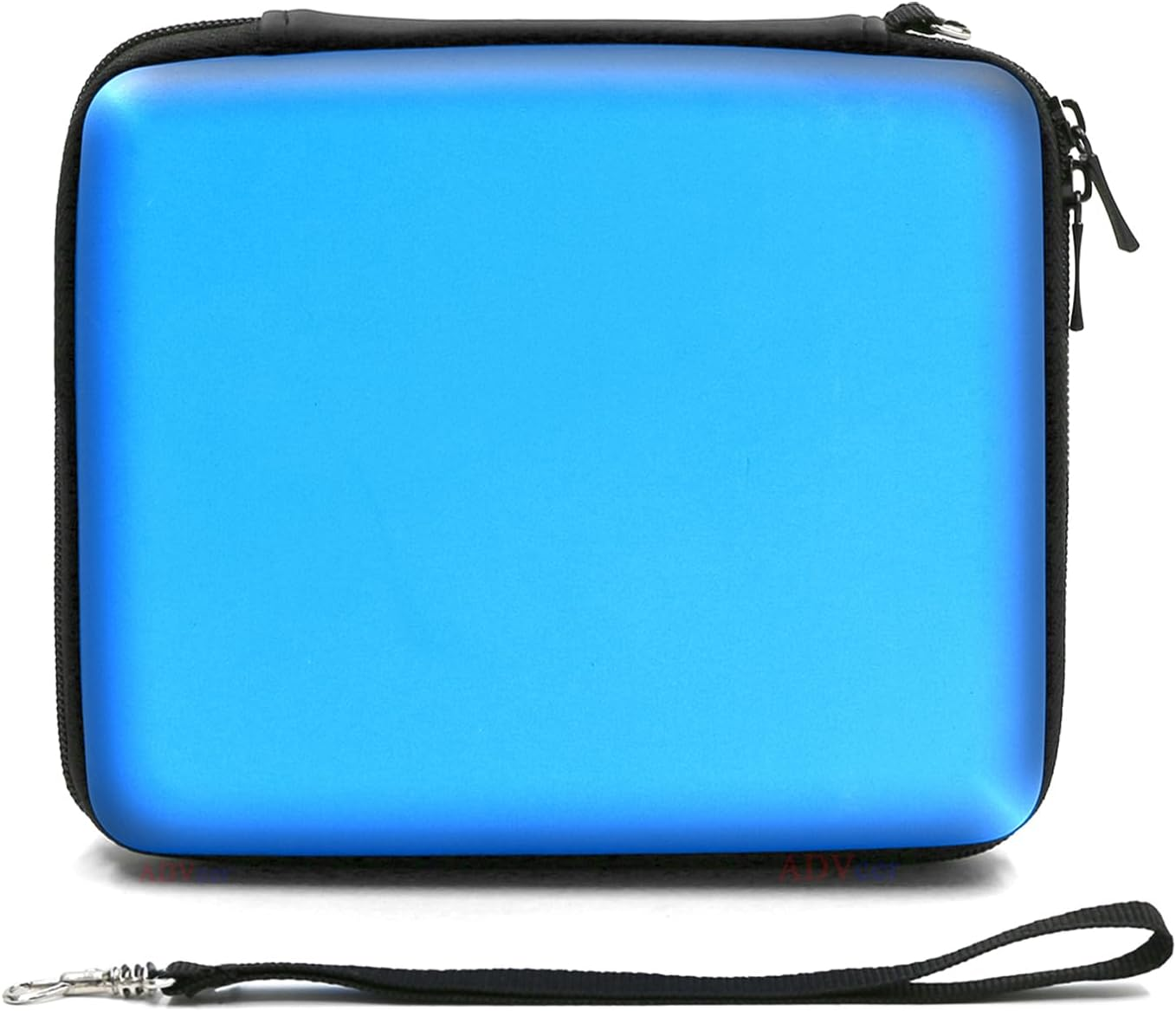 Advcer 2DS Case, EVA Waterproof Hard Shield Protective Carrying Case with Hand Wrist Strap and Double Zipper for Nintendo 2DS (Blue) - Black image number 7