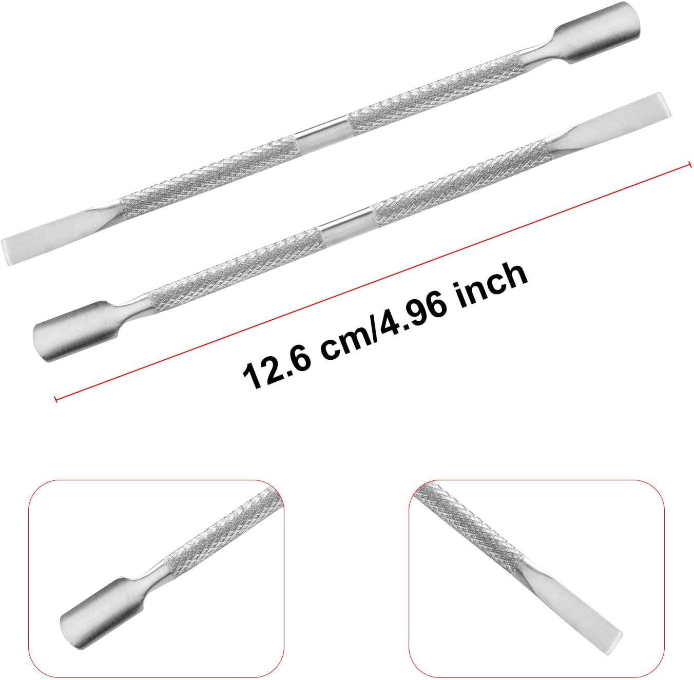 4PCS Cuticle Pusher and Cuticle Trimmer Stainless Steel Cuticle Remover Tool for Nail Exfoliation,Gel Nail Removal Cuticle Pusher Set,Cuticle Cutter for Fingernail and Toenails image number 1