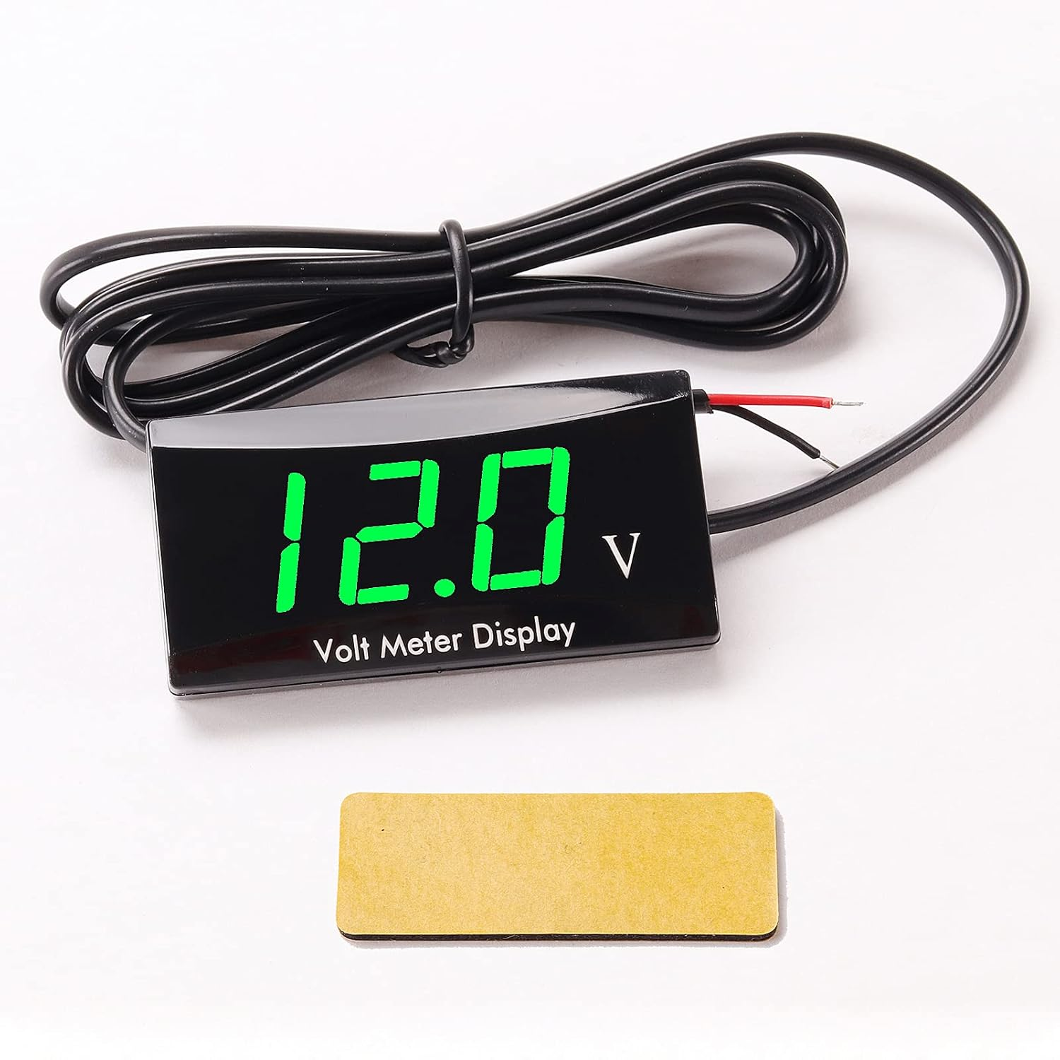 [Upgraded Version]Kinstecks Motorcycle Voltmeter DC 12V Digital Voltmeter Gauge LED Display Voltage Meter for Motorcycle Car Battery Voltage Monitor-Green image number 1