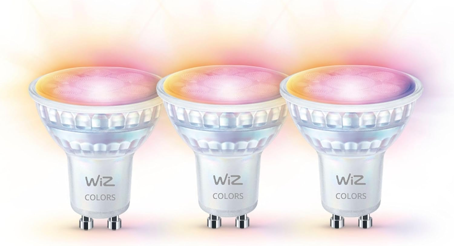 Wiz GU10 Smart LED Lamp in Glass Design - 50 W with 16 Million Colours + White Shades, Wifi/Bluetooth, Voice/App Control, Works with Google Home, Alexa and Homekit