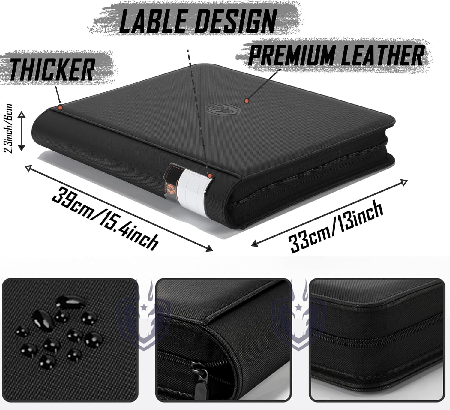 Toploader Binder, Holds 288 Toploads - 9-Pocket Top Load Binder for 3" X 4" Rigid Card Holders for Trading Cards TCG MTG or Sports Cards-Lb-Black image number 1