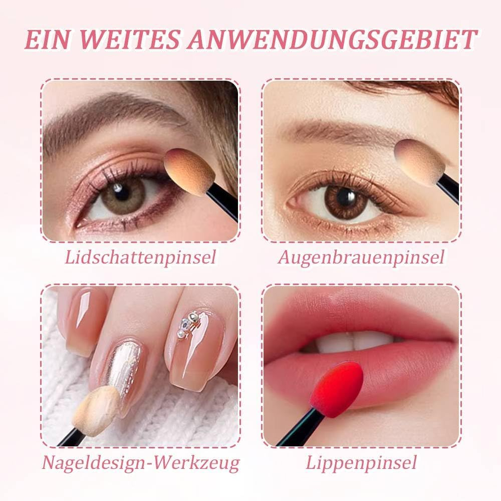 Funalix Pack of 50 Sponge Eyeshadow Applicators, Double Ended Disposable Eyeshadow Brushes, Eyeshadow Applicators, Sponge Makeup Stick for Makeup Adults, Girls and Women image number 4