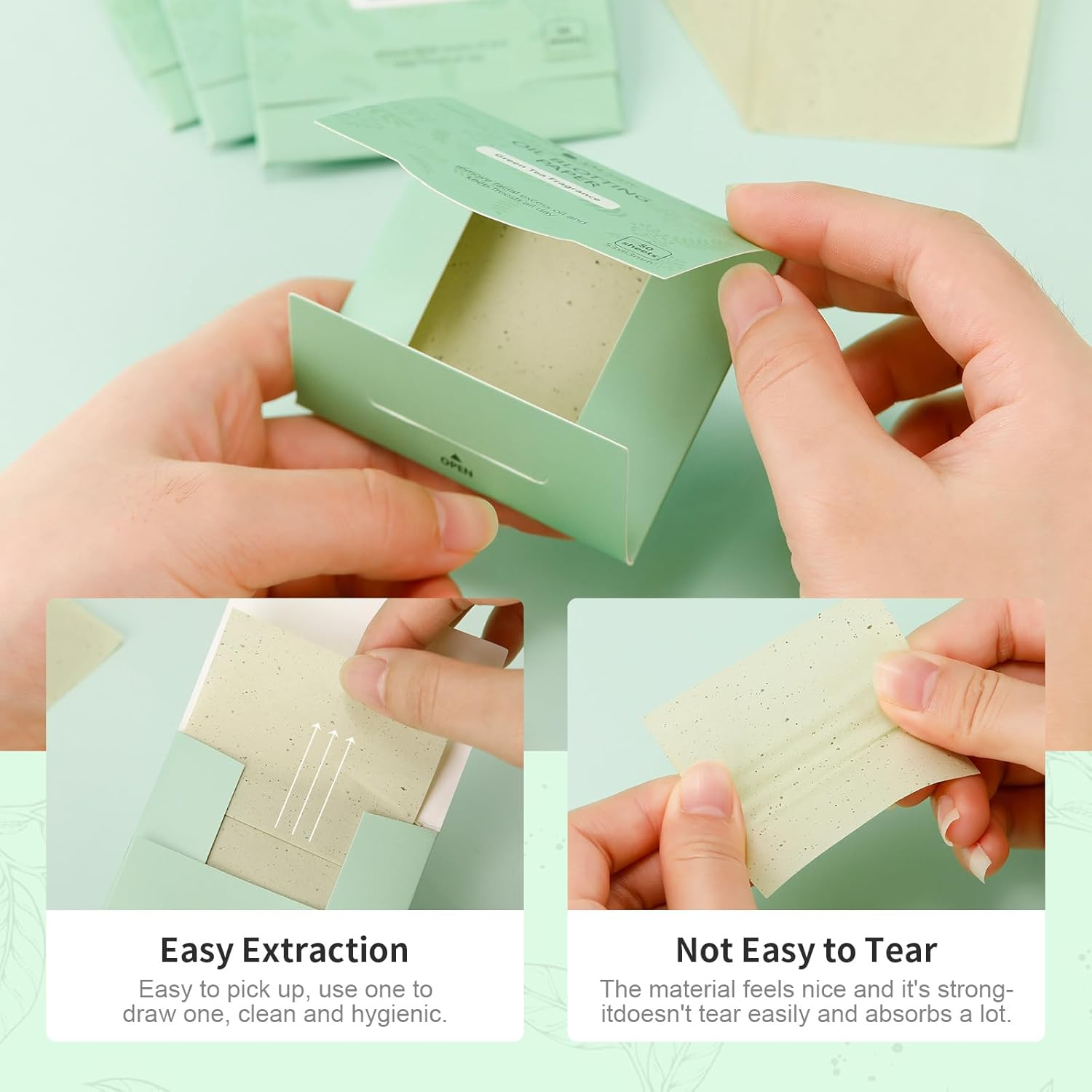 Oil Blotting Sheets for Face Refills Only,Ducare 200 Sheets Green Tea Blotting Paper for Oily Skin image number 5