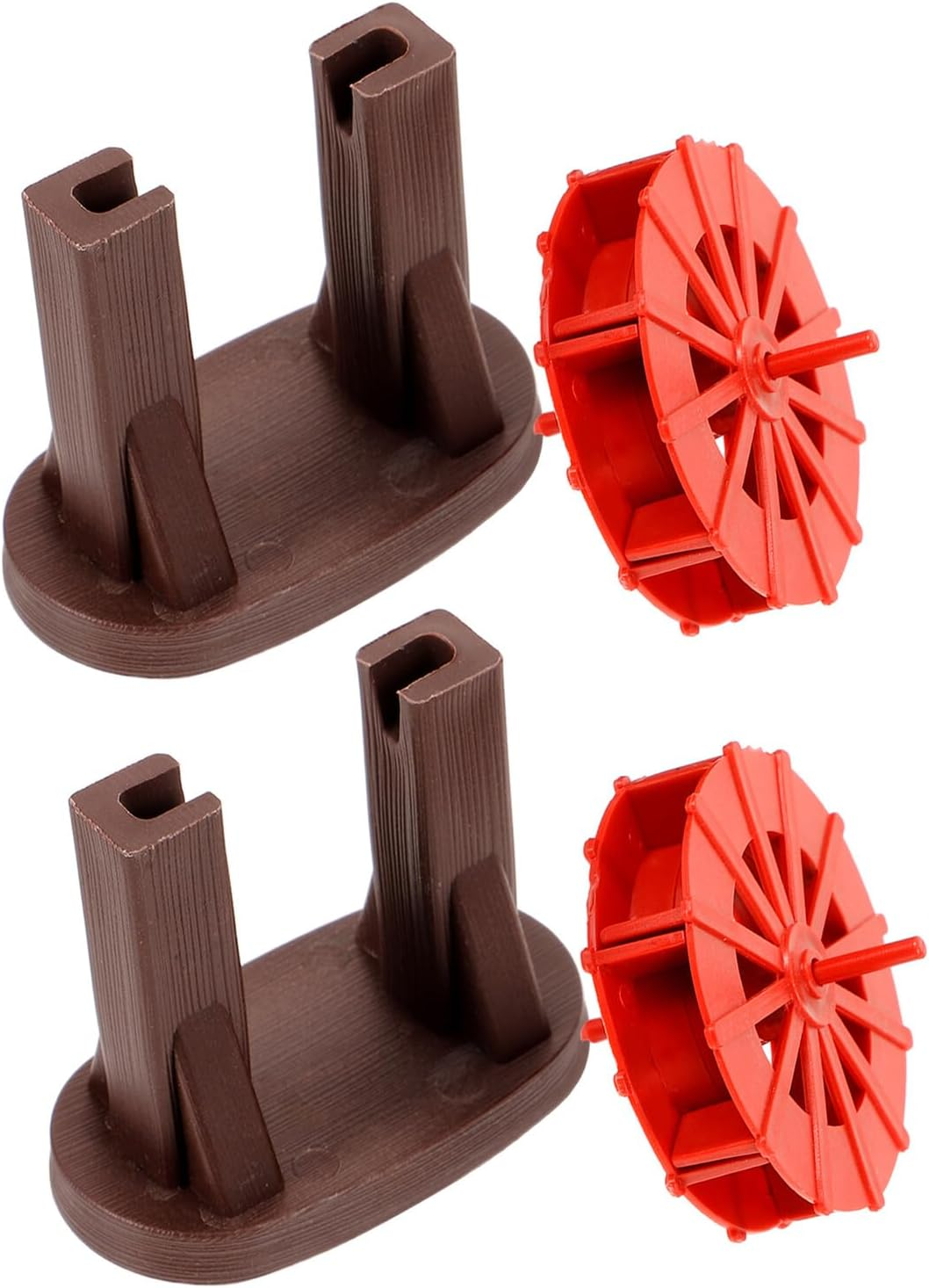 2Pcs Miniature Waterwheel Ornament Small Red Aquarium Decor Fish Tank Water Mill for DIY Zen Garden Fountain Indoor Landscape with Air Circulation and Versatile Integration image number 1