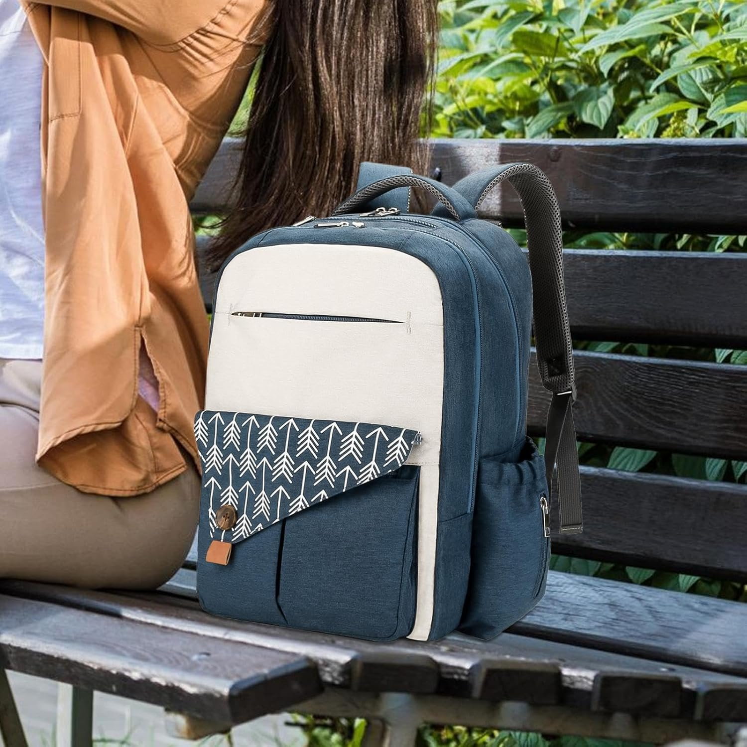 Diaper Bag Backpack for Dad,Large Backpack Diaper Bags | Must Have Double Layer Toddler Travel Bag with Stroller Straps | Multi-Function Waterproof Bag Pair, Dark Blue, Consulte La Descripci&oacute;n image number 3