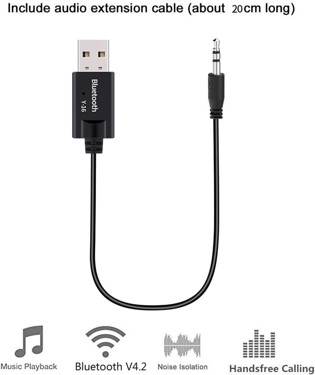 USB to 3.5Mm Audio Adapter | 3.5Mm Male AUX Audio Jack to USB Cable Adapter BT4.2, Plug and Play - Hi-Fi Music, Audio Car Stereo Jack Cables Cord for Car Stereo Home Speakers image number 1
