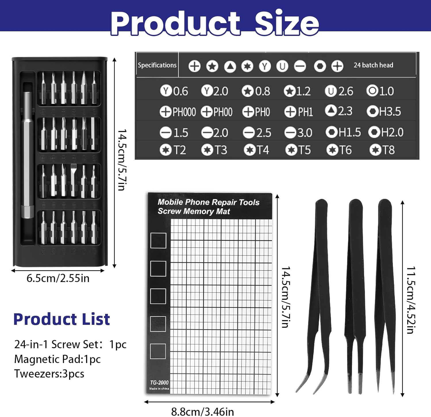 28Pcs Stainless Steel Screwdriver Set, Small Screwdriver Set, Mini Watch Repair Kits & Diy Projects - Versatile Torx & Flathead Tools for Every Task - Magnetic Pads & Parts Clips image number 1