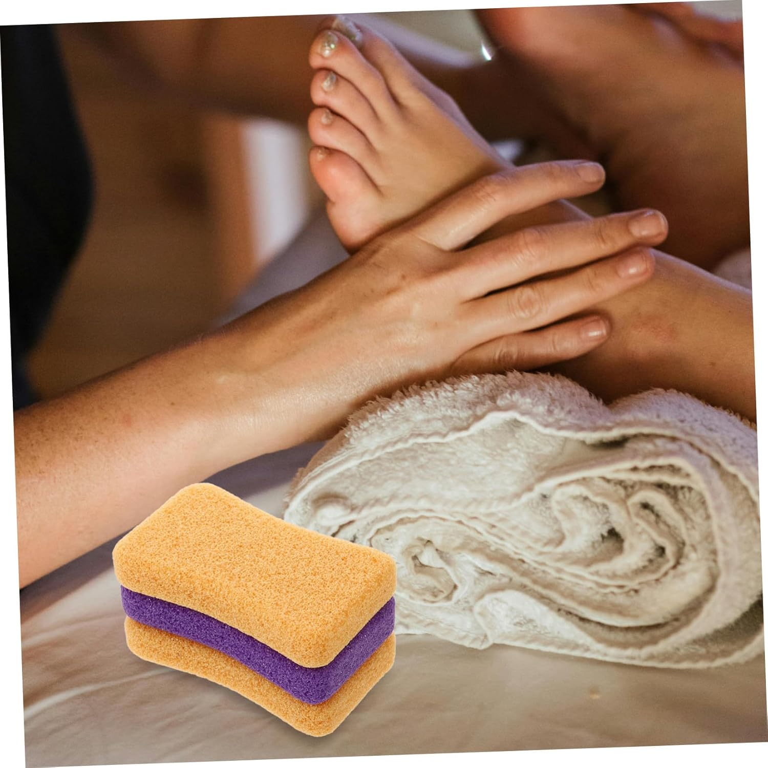 GANAZONO 3Pcs Natural Pumice Stone Exfoliating Tool for Dead Skin Removal Rough Grinding Foot File with Comfortable Grip Skin-Friendly Pedicure Stones for Callus Care and Random Color image number 3