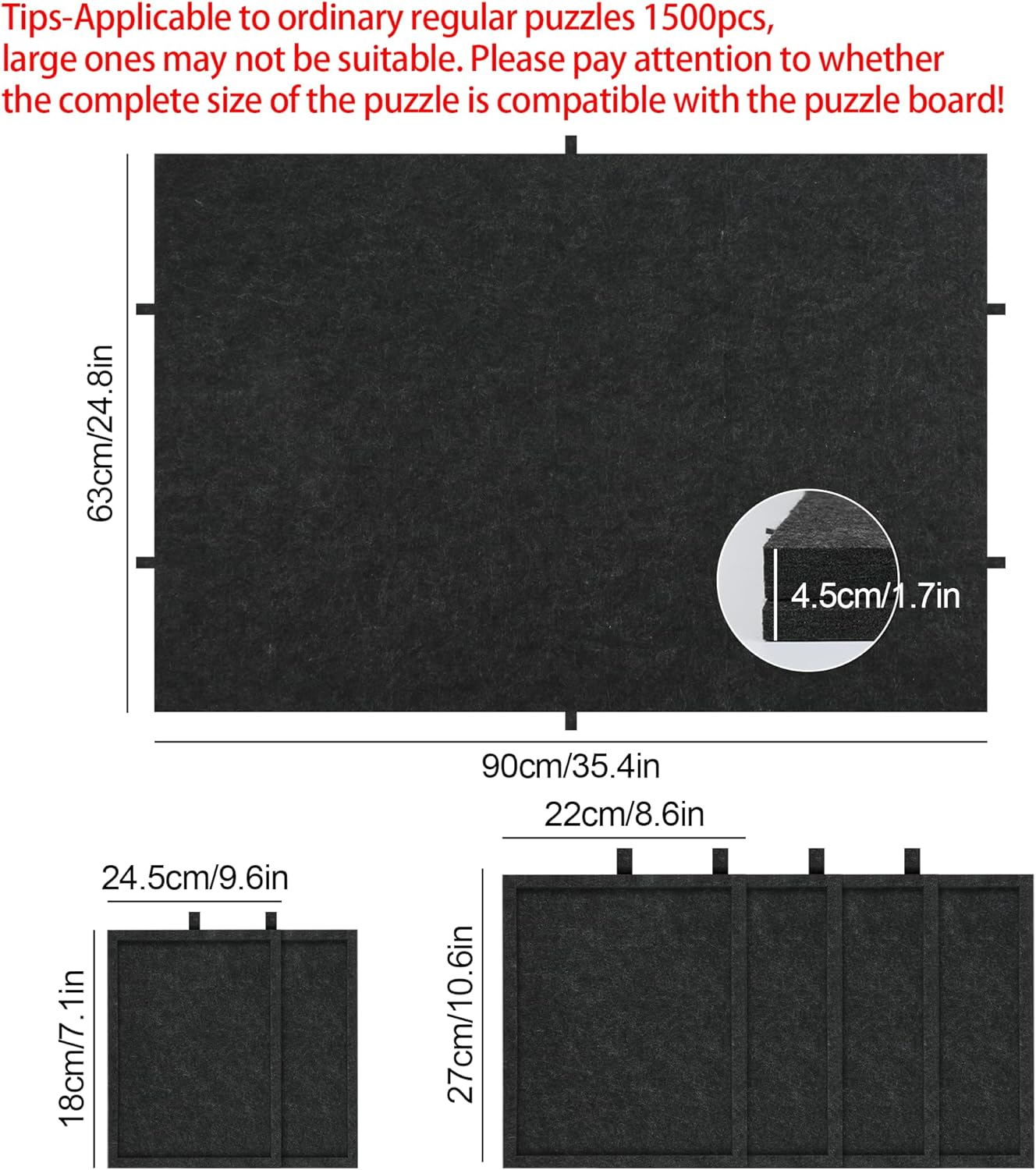 Portable Puzzle Table with 6 Drawers & Cover, Rotating 1500-Piece Jigsaw Board for Adults & Kids, Lightweight Felt Plateau, Ideal Puzzle Lovers (1500 Pcs)