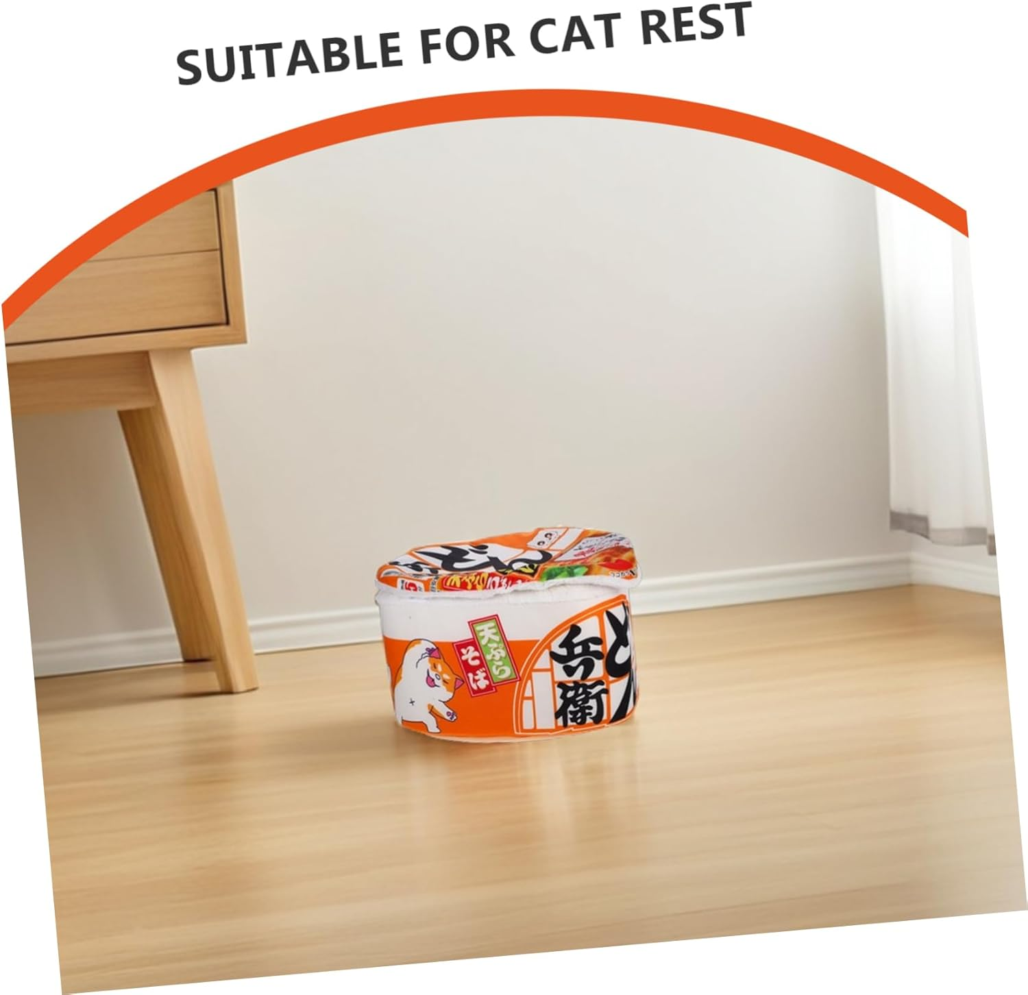 Cozy Ramen Shaped Cat Bed Plushy Detachable and Washable Design for Cats Unique Fun Noodle Style Nest and Play image number 1