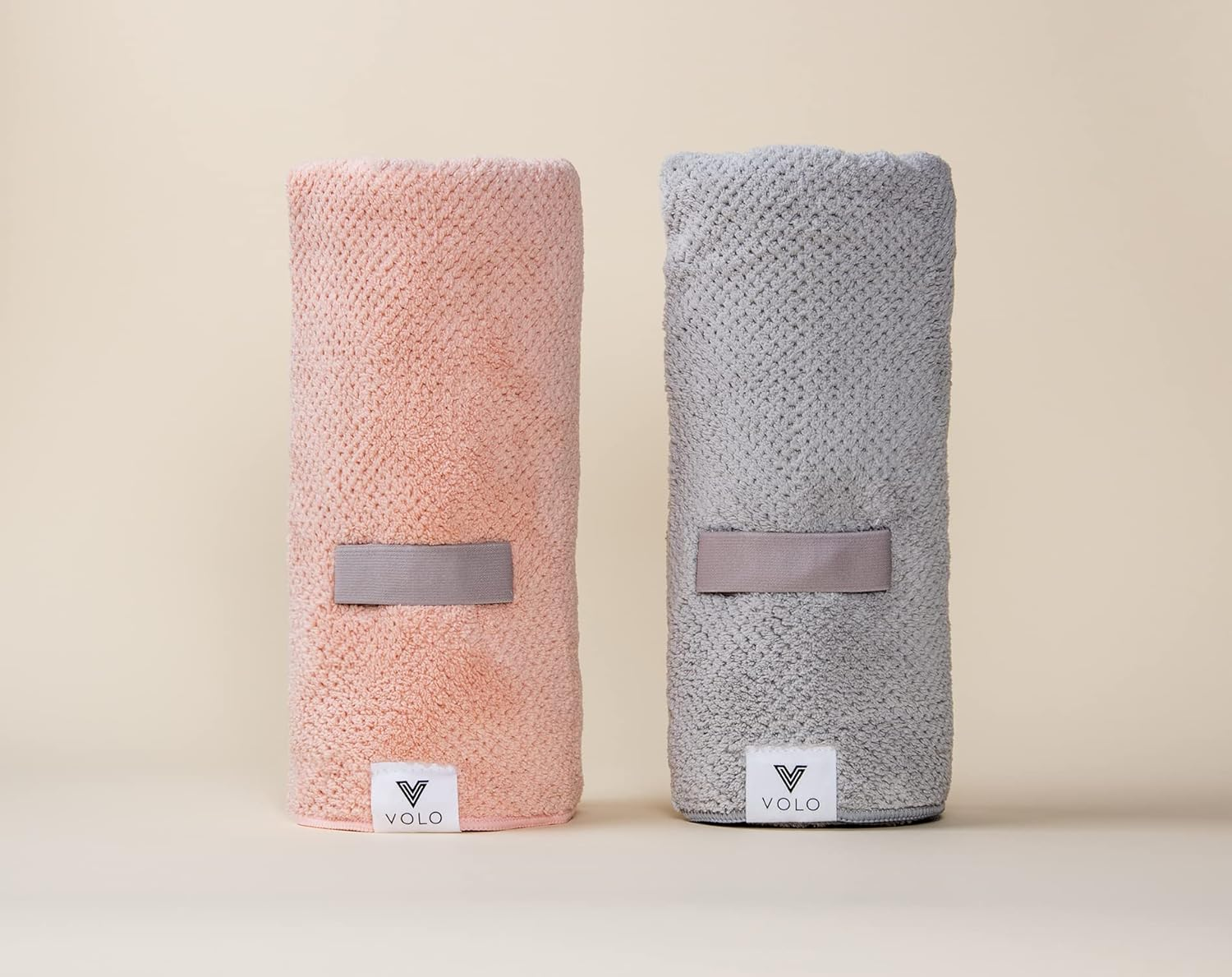 VOLO Super Hero XL Hair Towel | Super Absorbent Quick Dry Nanoweave | Reduces Dry Time by 50% | Large Wrap for All Hair Types (Super Hero Luna Gray - Tube)