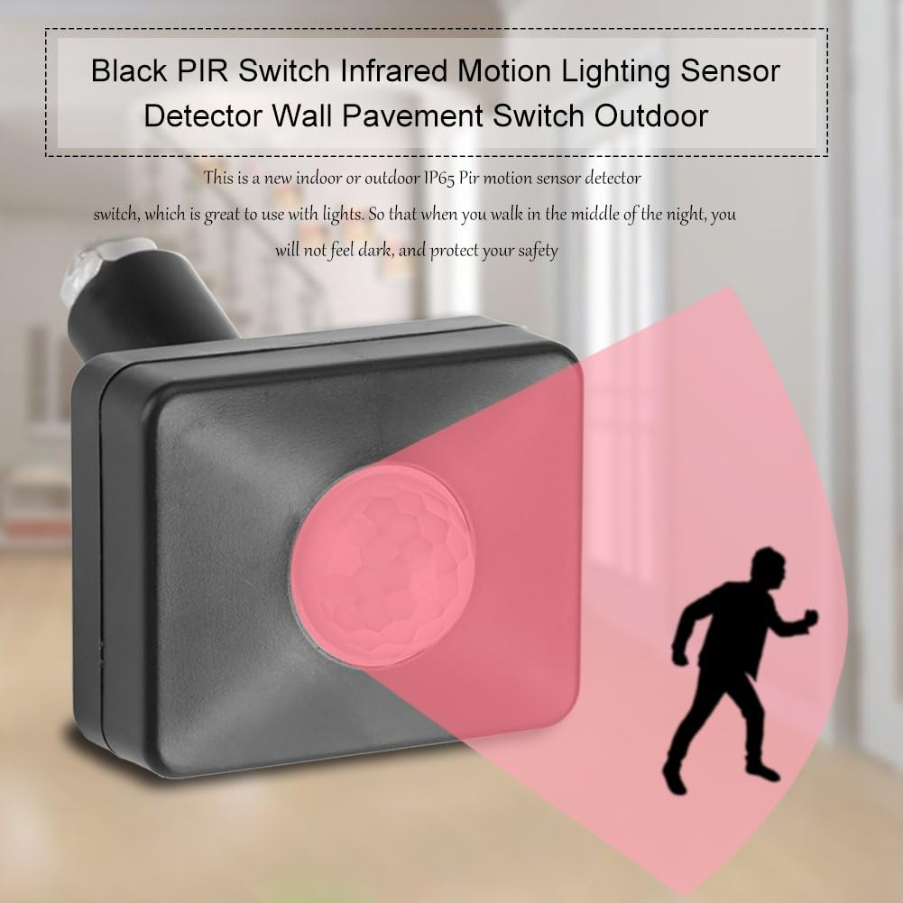 Motion Sensor Outdoor Human Body Infrared Detector PIR Wall Pavement Switch Alert System Black image number 6