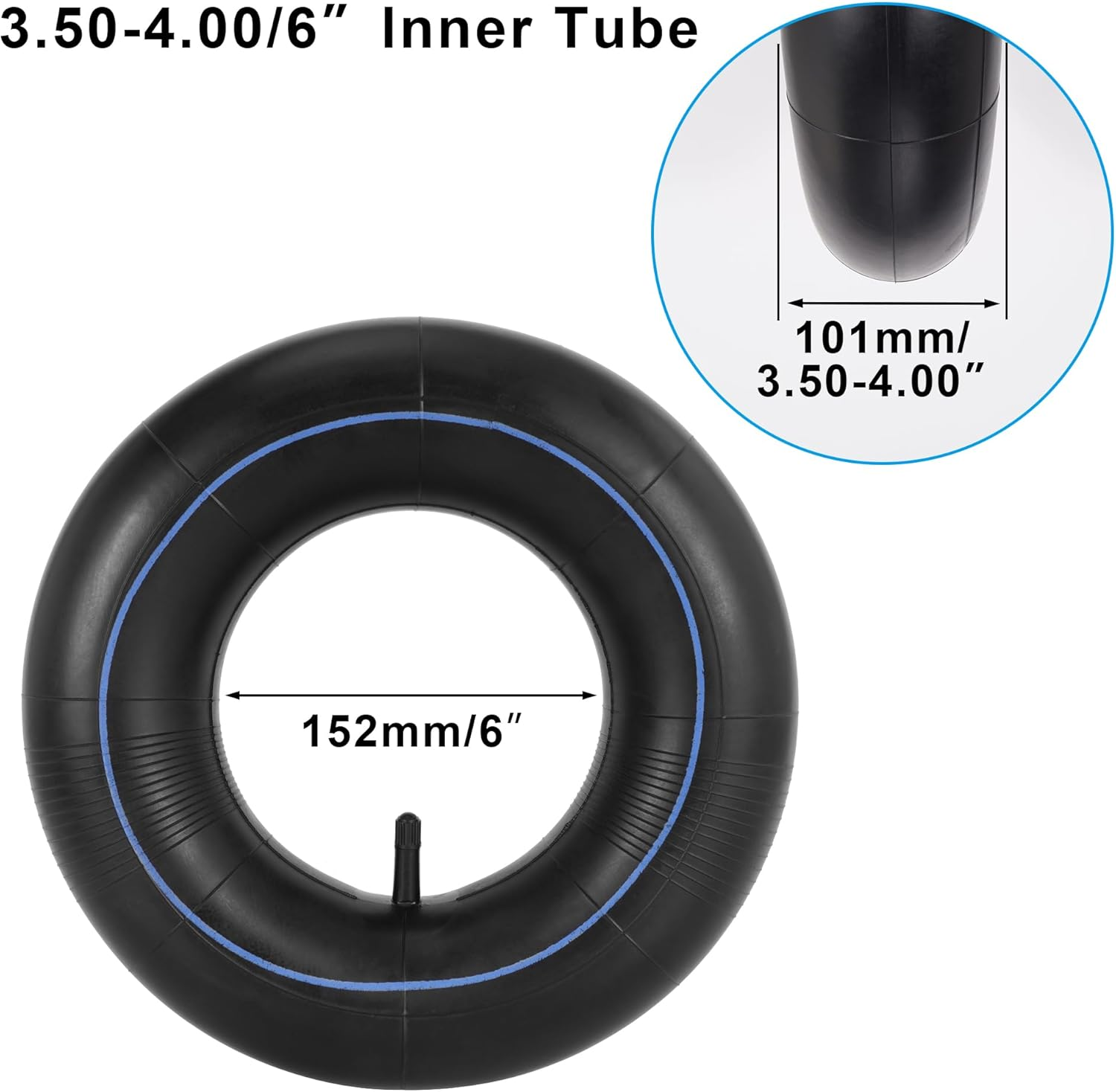 13 X 4.00-6'' Tube 4.10/3.50-6 Heavy Duty Replacement Inner Tube with TR-13 Straight Valve Stem (2-Pack) for Wheelbarrow Lawn Mower Hand Trucks, Gorilla Cart Wagons Snow Blowers image number 3
