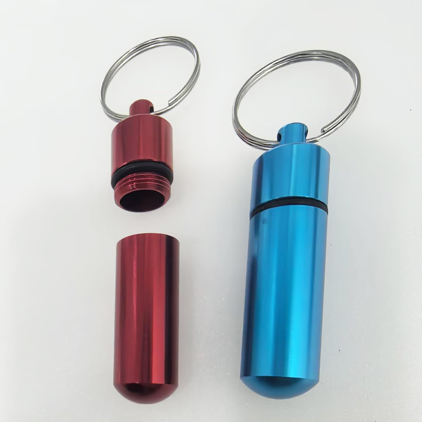 12 Pieces Aluminum Pill Box, Betterjonny 7 Colors Waterproof Portable Pill Case Bottle Container Travel Medicine Pill Holderfor Outdoor Sports image number 6