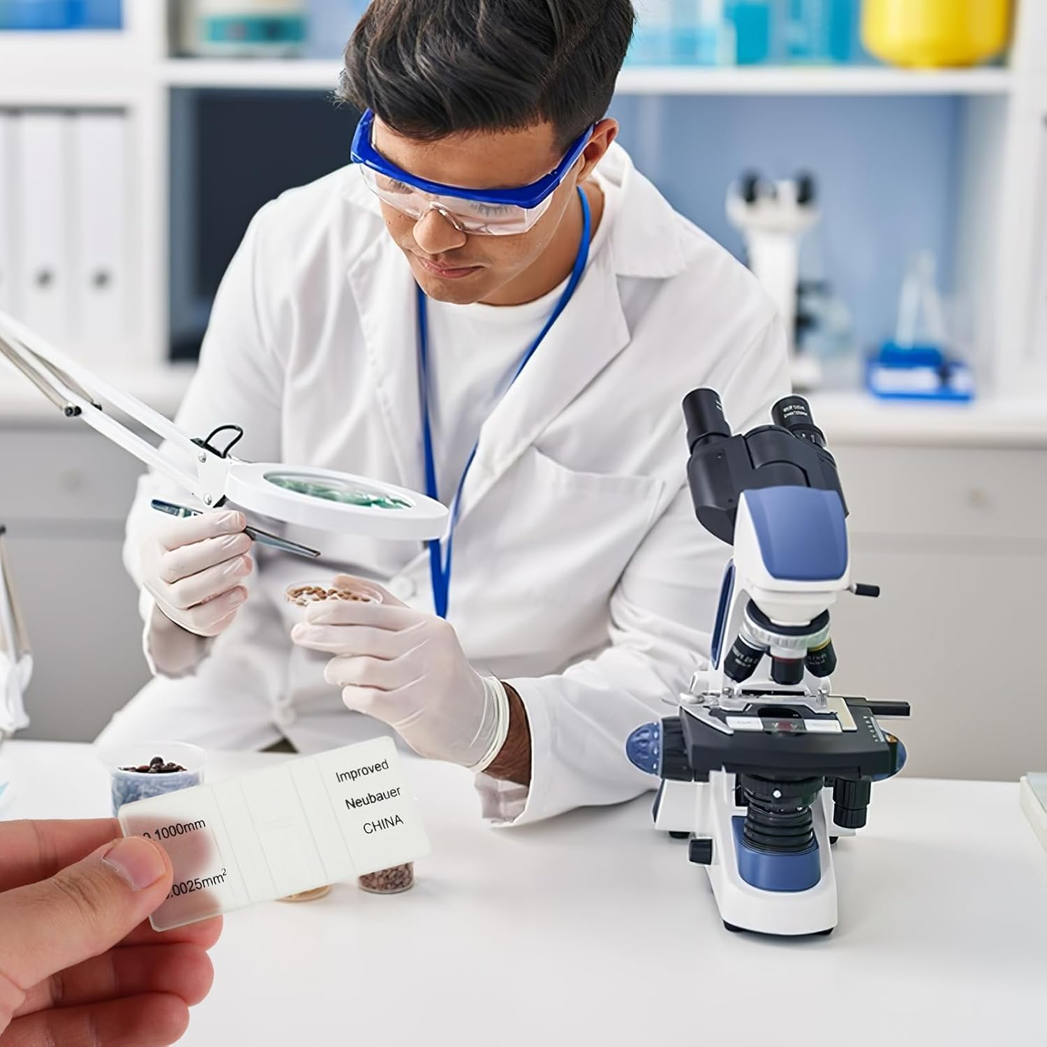 Iplusmile Glass Hemocytometer Counting Chamber Small Glass Counting Board Cell Counting Chamber image number 2