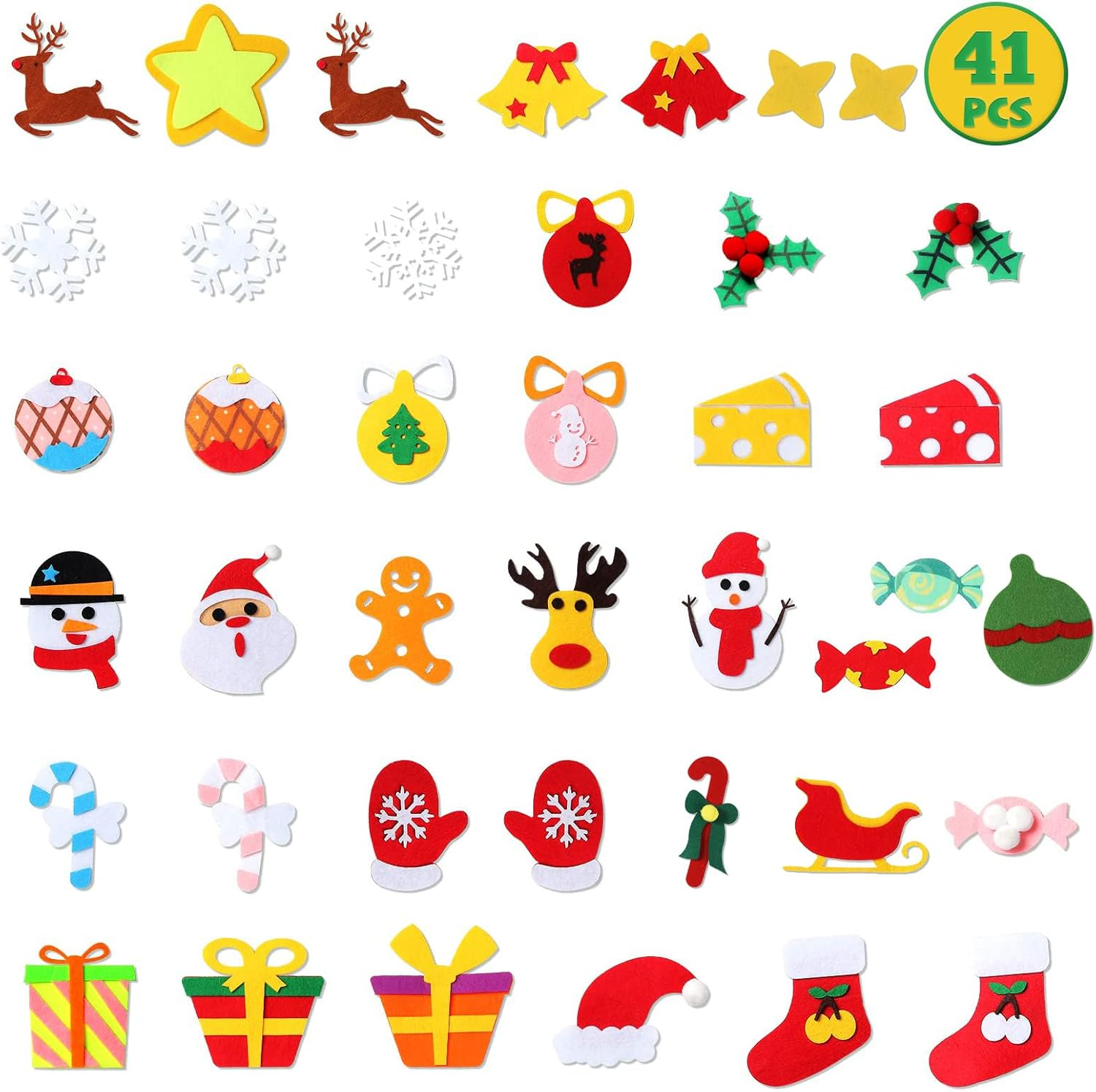 Hutikla Felt Christmas Tree - 3.6 FT 3D DIY Set for Kids with 33 Pieces of Ornament Decor, Wall Hanging Christmas Tree Decorations image number 5