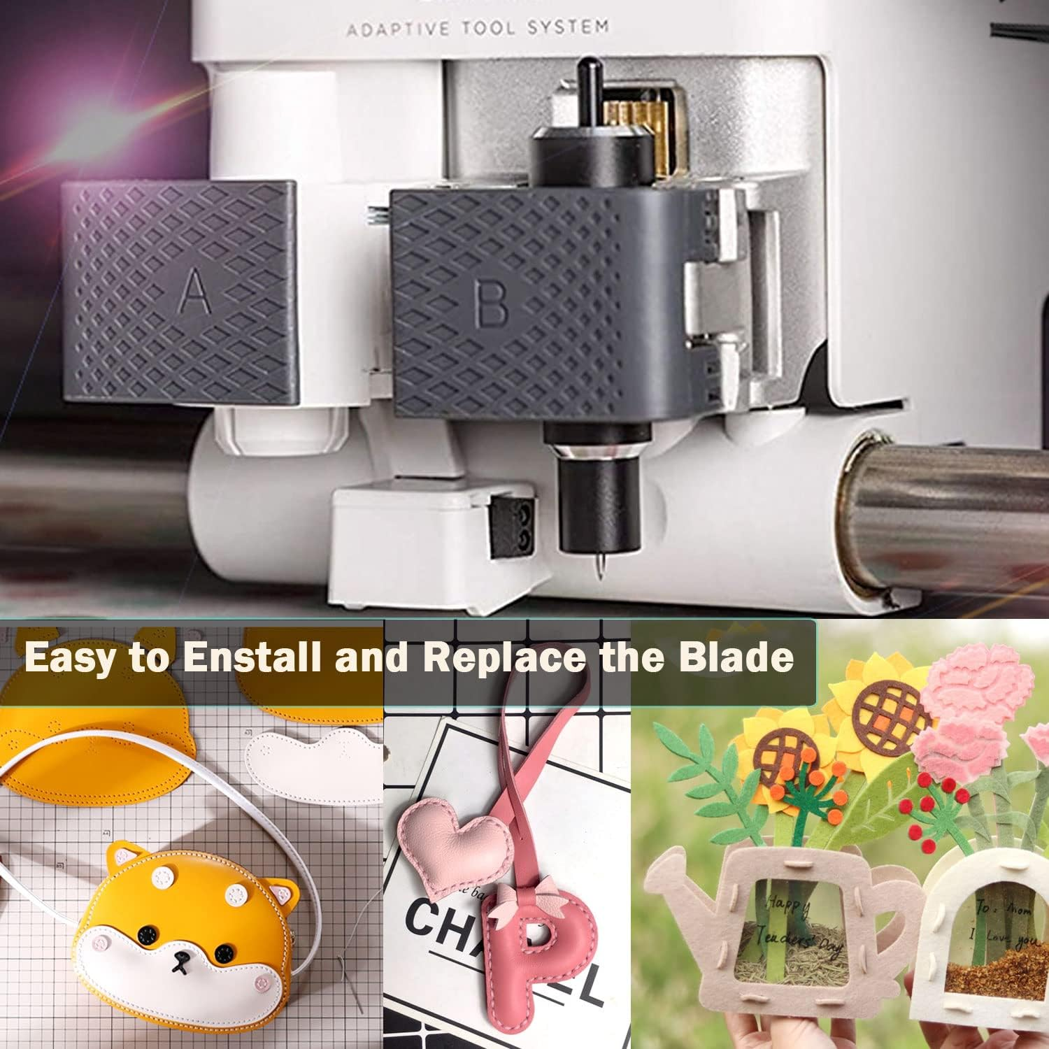 Explore Deep Cut Blade and Housing for Cricut Maker, Niantime Replacement Deep Point Blade Compatible with Explore Air2/ Air3/ Maker/Maker 3 Cutting Machines (2 Deep Cut Blades and 1 Housing Included) - Black image number 6