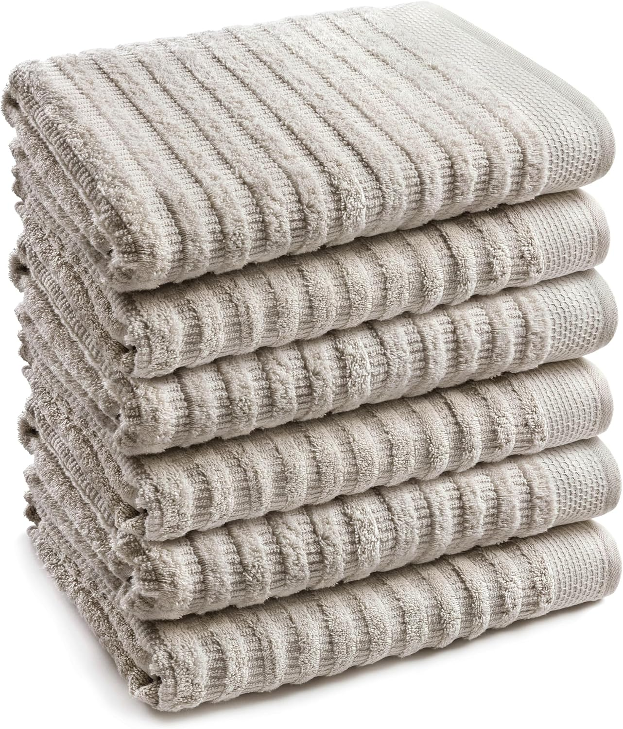 Softerry Pure Organic Cotton Bath Towel Set - 100% Soft Cotton - Extra Absorbent and Durable - 500 GSM Quick Dry - Luxury Hotel & Spa Quality - Fade Resistant - Eco Friendly (Natural, Set of 8) image number 6