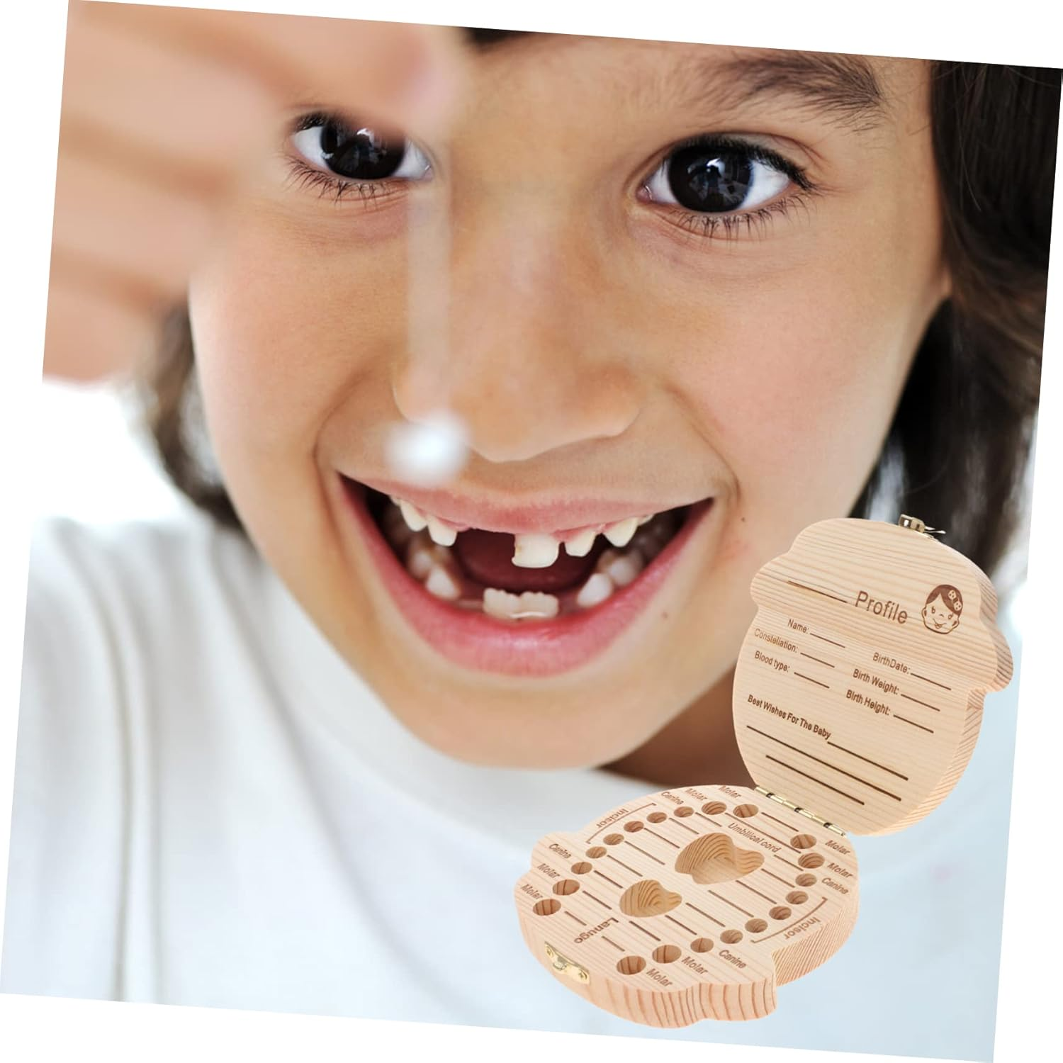 Safe Wooden Tooth Box Essential for Newborn First Tooth Keepsake Organizer for Boys and Girls image number 6