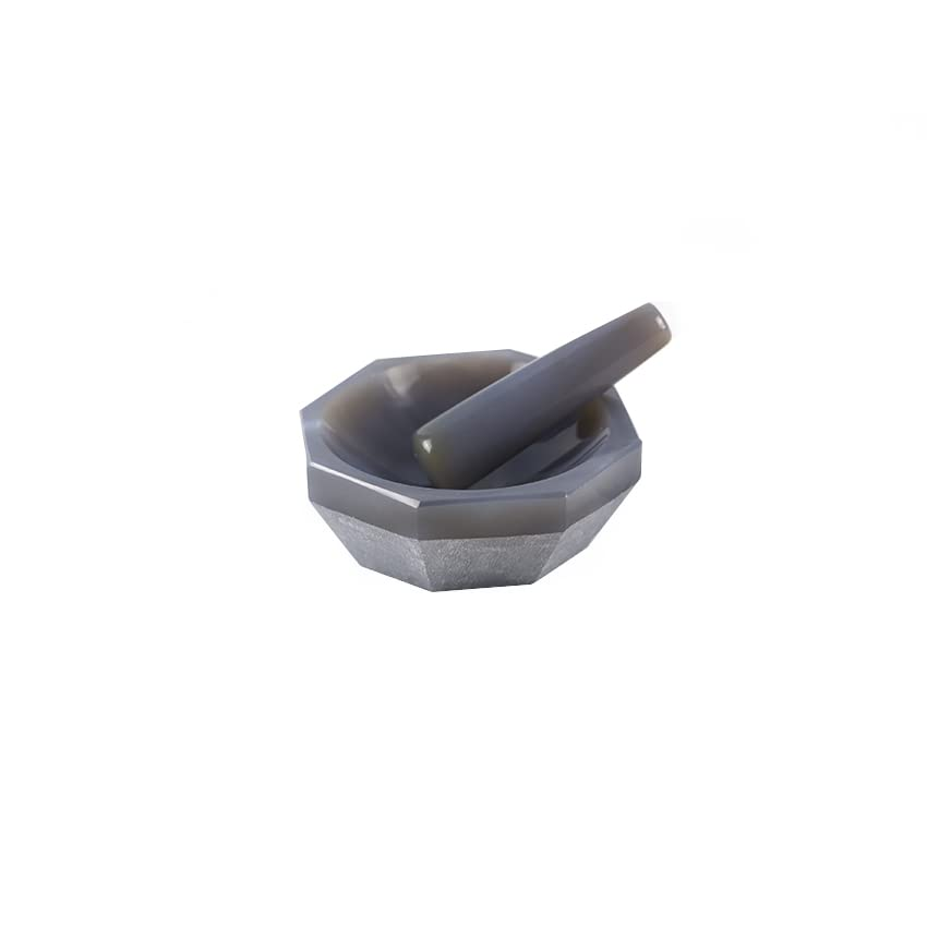LAB4US Agate Mortar and Pestle Set ID 65Mm Natural Agate Grinder for Lab Grinding Polished Brazilian Agate Internal Diameter 65Mm, External Diameter 80Mm; Depth 16Mm; Hardness 7-7.2(65Mm) image number 3