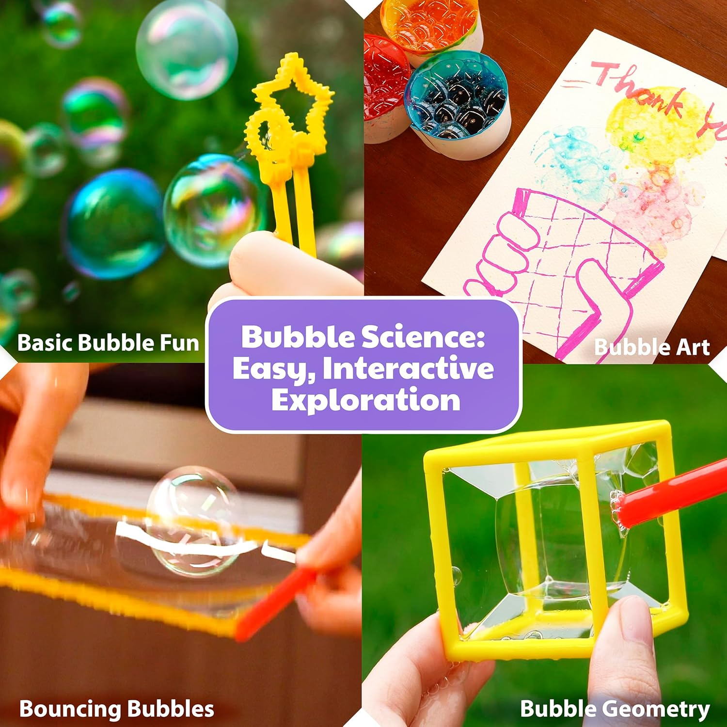 4M Kidzlabs Bubble Science, Create Giant Bubbles, Homemade Solution Recipe, Bubble Geometry and Sculptures, Uses Everyday Materials, Learn STEAM Principles image number 1