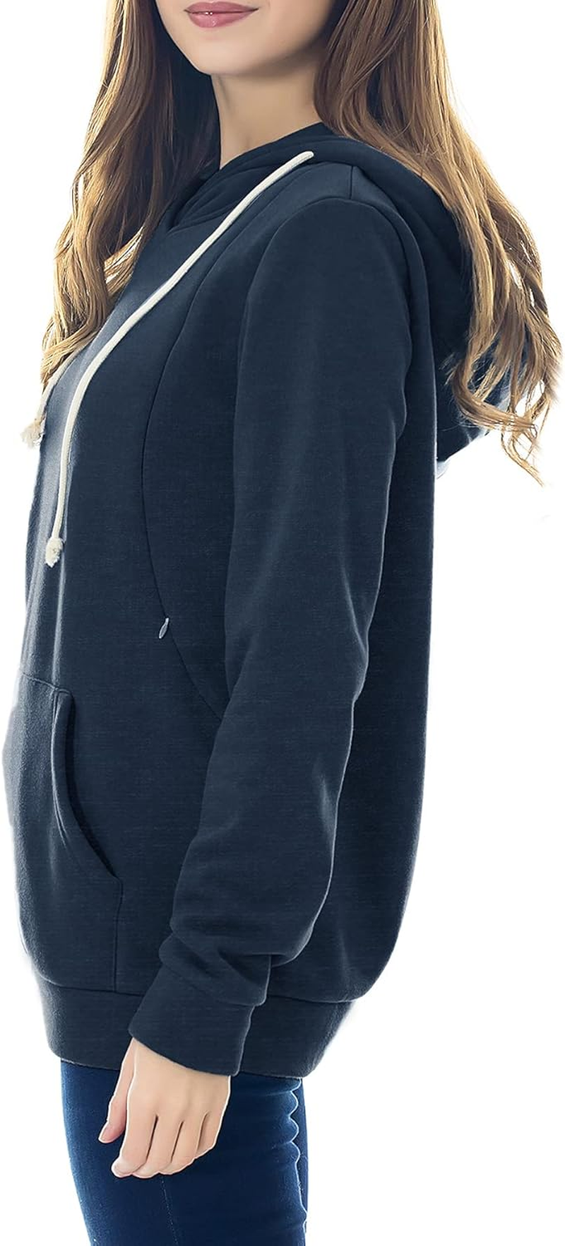 Smallshow Nursing Hoodies Fleece Maternity Sweatshirt for Breastfeeding image number 5