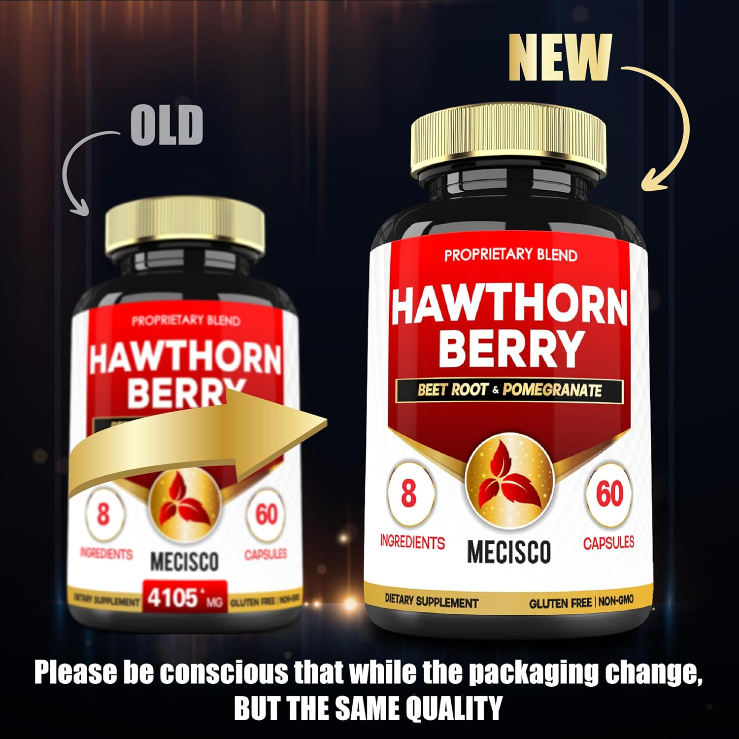 2 Packs Hawthorn Berry Supplements- Beet Root, Pomegranate, Hibiscus Flower, Ceylon Cinnamon, Olive Leaf, Turmeric Curcumin, Black Pepper - Blood Pressure & Immune Supports - 4105 Mg (120 Cap) image number 5