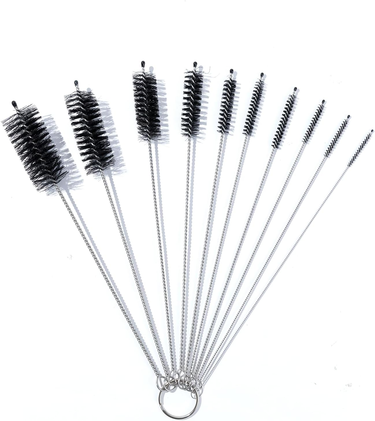 10-Piece Cleaning Brush Set for Bottles & Straws, Multi-Size Tube Cleaner with Stainless Steel Nylon Bristles, Deep Clean for Baby Bottles, Reusable Cups & Hard-To-Reach Areas image number 2