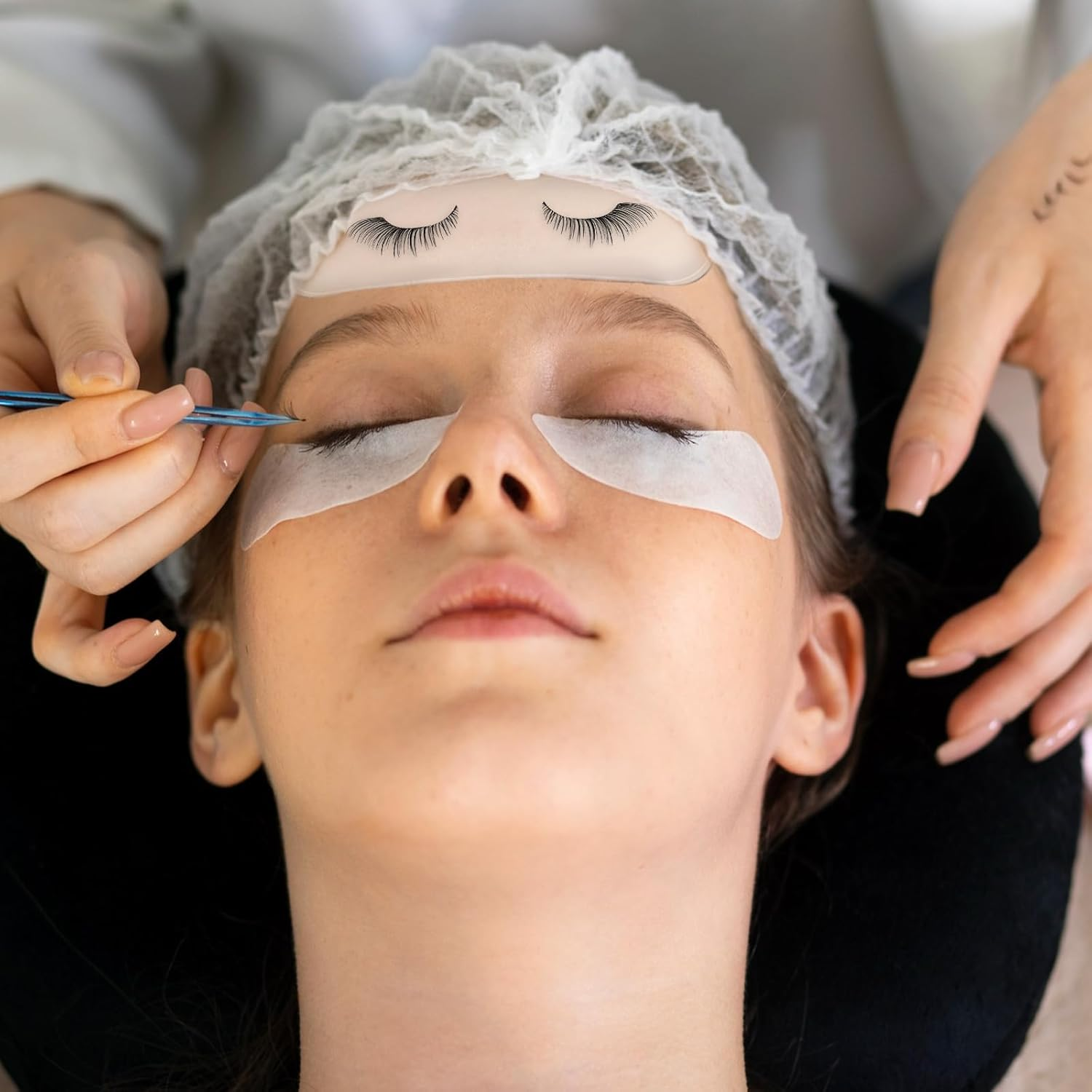 4PCS Silicone Lash Pad Silicone False Eyelash Holder Pads Rectangle Silicones Eyelash Extension Pad Lashes Grafting Gasket Pallet Eyelashes Extension Holder for Women and Lash Extensions Supplies Tool image number 4