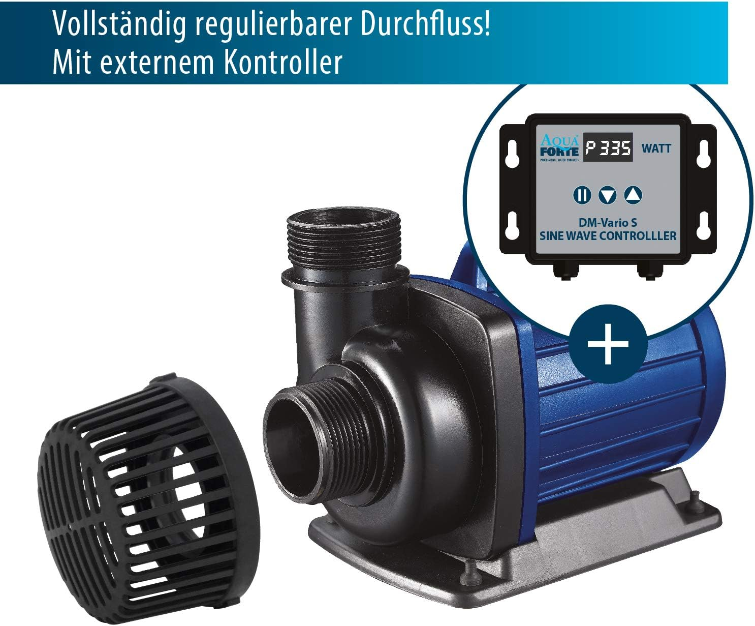 Aquaforte Filter/Pond Pump DM-22.000 Vario S, 70-200 W, Discharge Head 7.5 M, Adjustable with External Controller. Ideal as a Pond Pump or as a Stream/Waterfall Pump. image number 3
